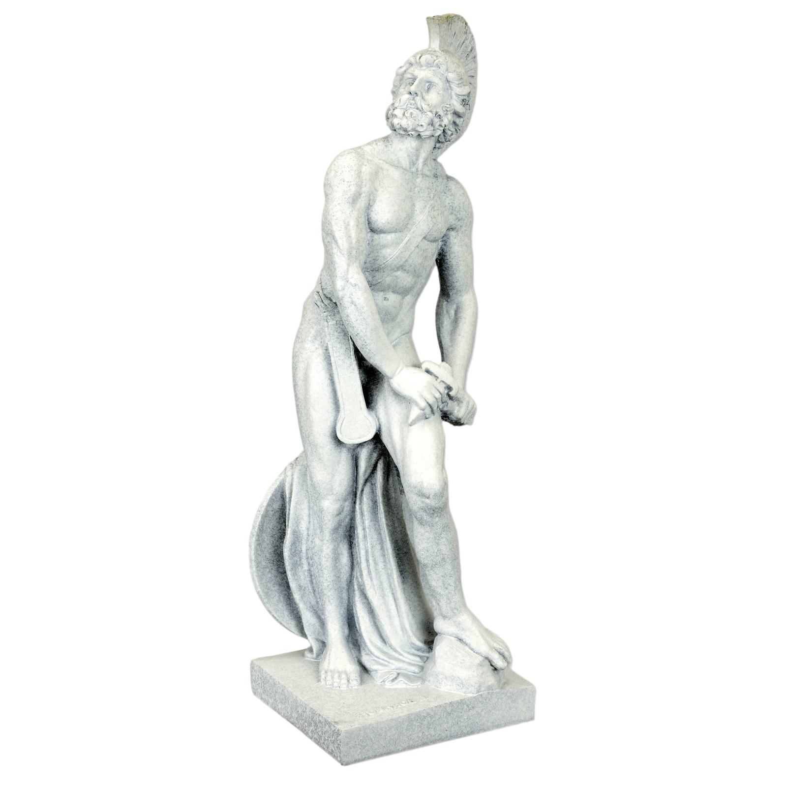 CW-104 Sculpture soldat spartiate figure statue pierre artificielle style antique 50cm