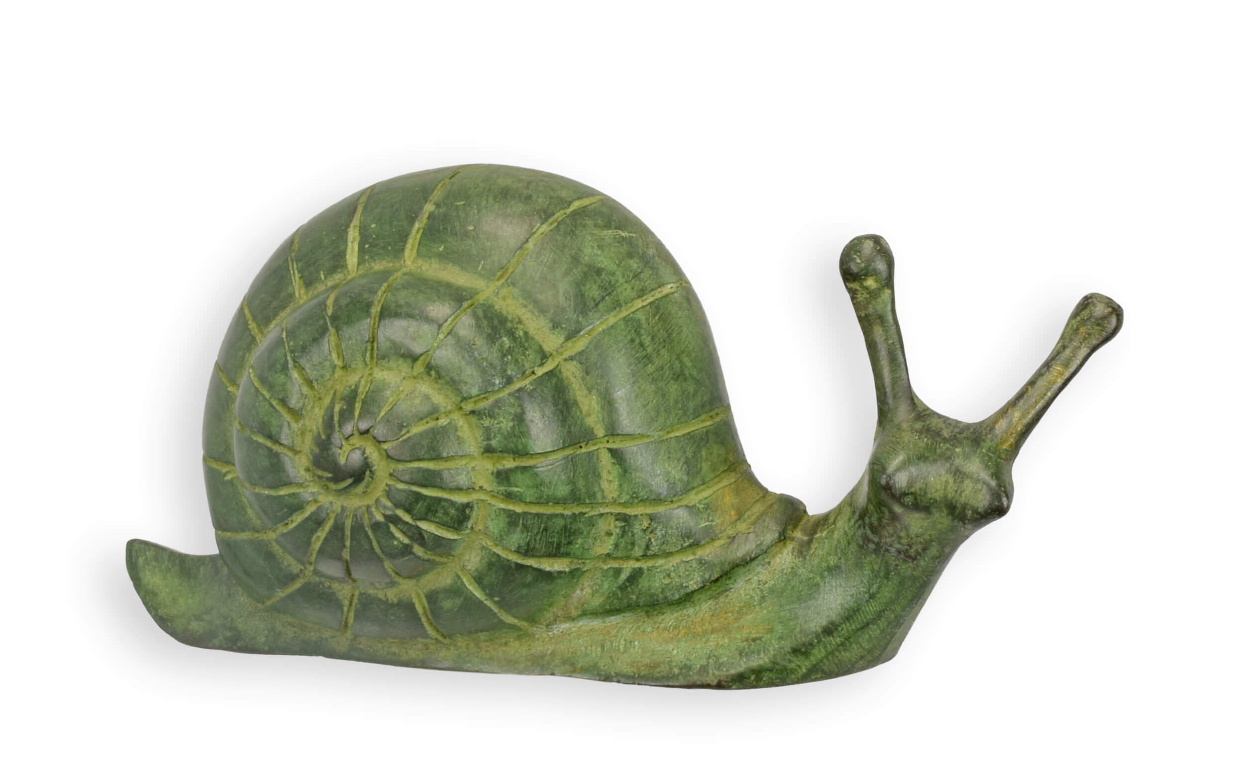 Schnecke, grünes Schneckenhaus, Schale, Spiralschale, Skulptur