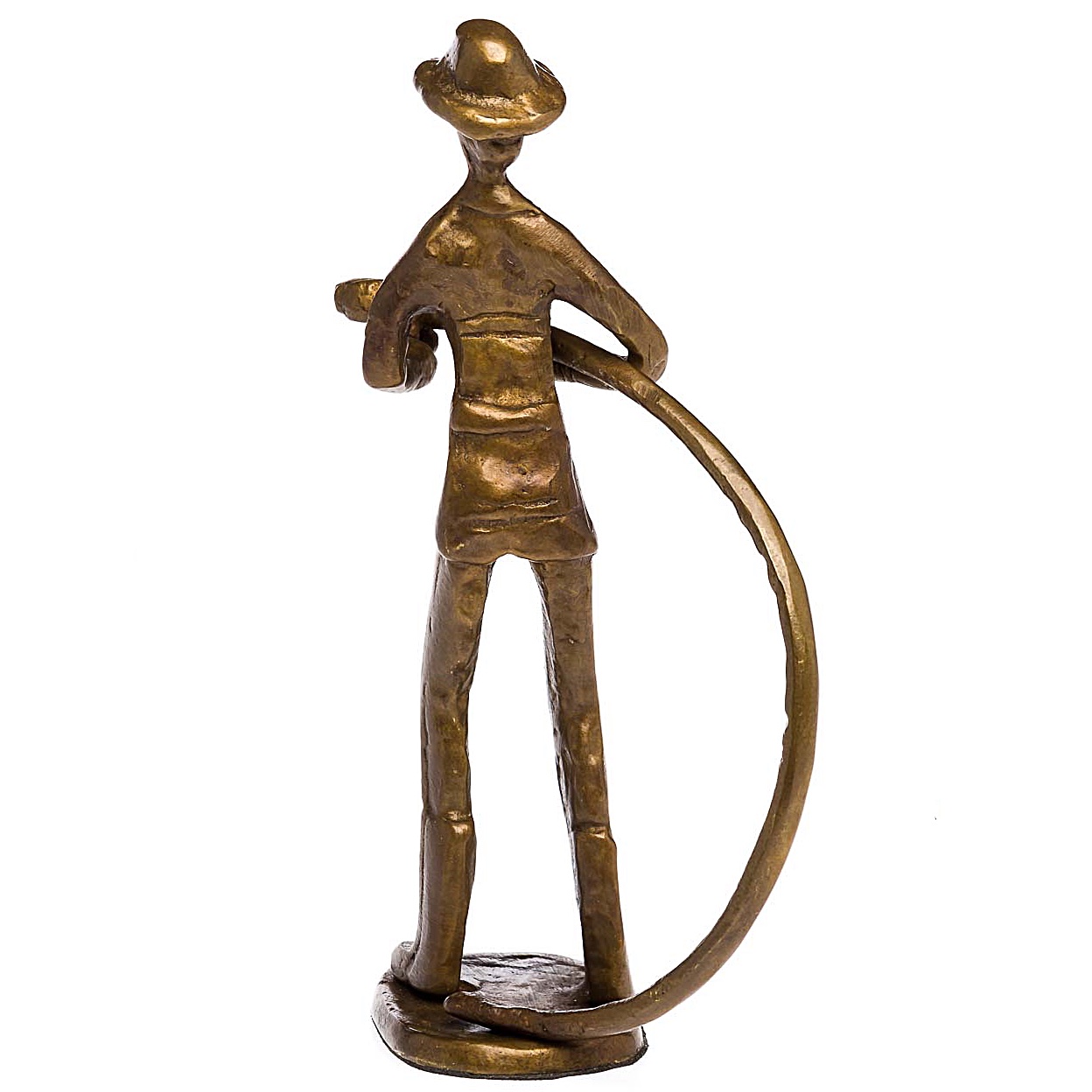 Skulptur Feuerwehrmann Feuerwehr Antik-Stil Bronze Figur Moderne Kunst