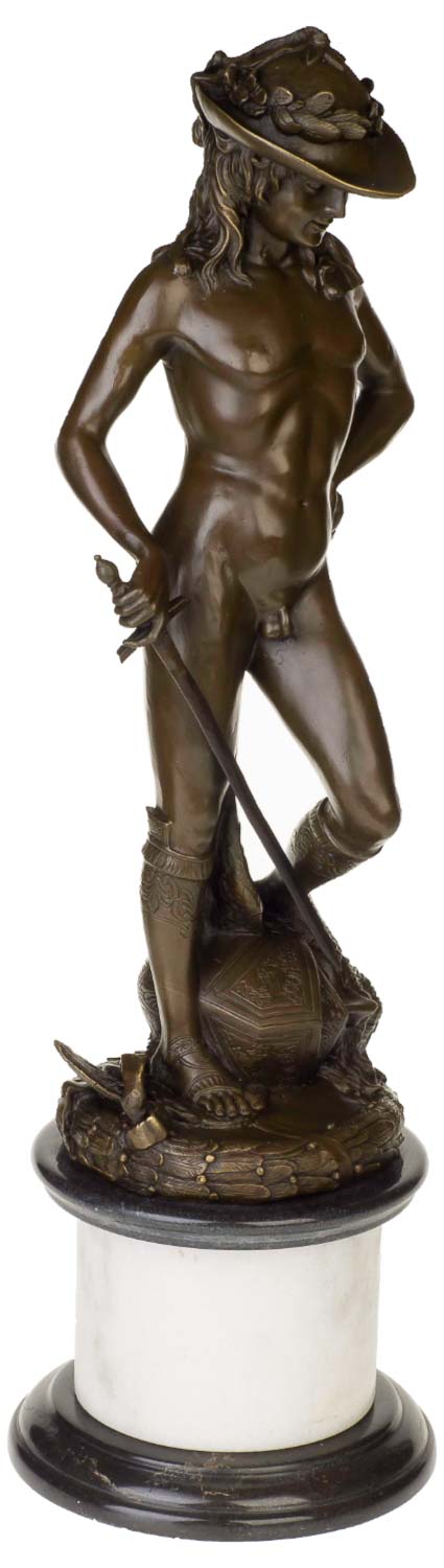 Bronzeskulptur David im Antik-Stil Bronze Figur Statue - 66cm