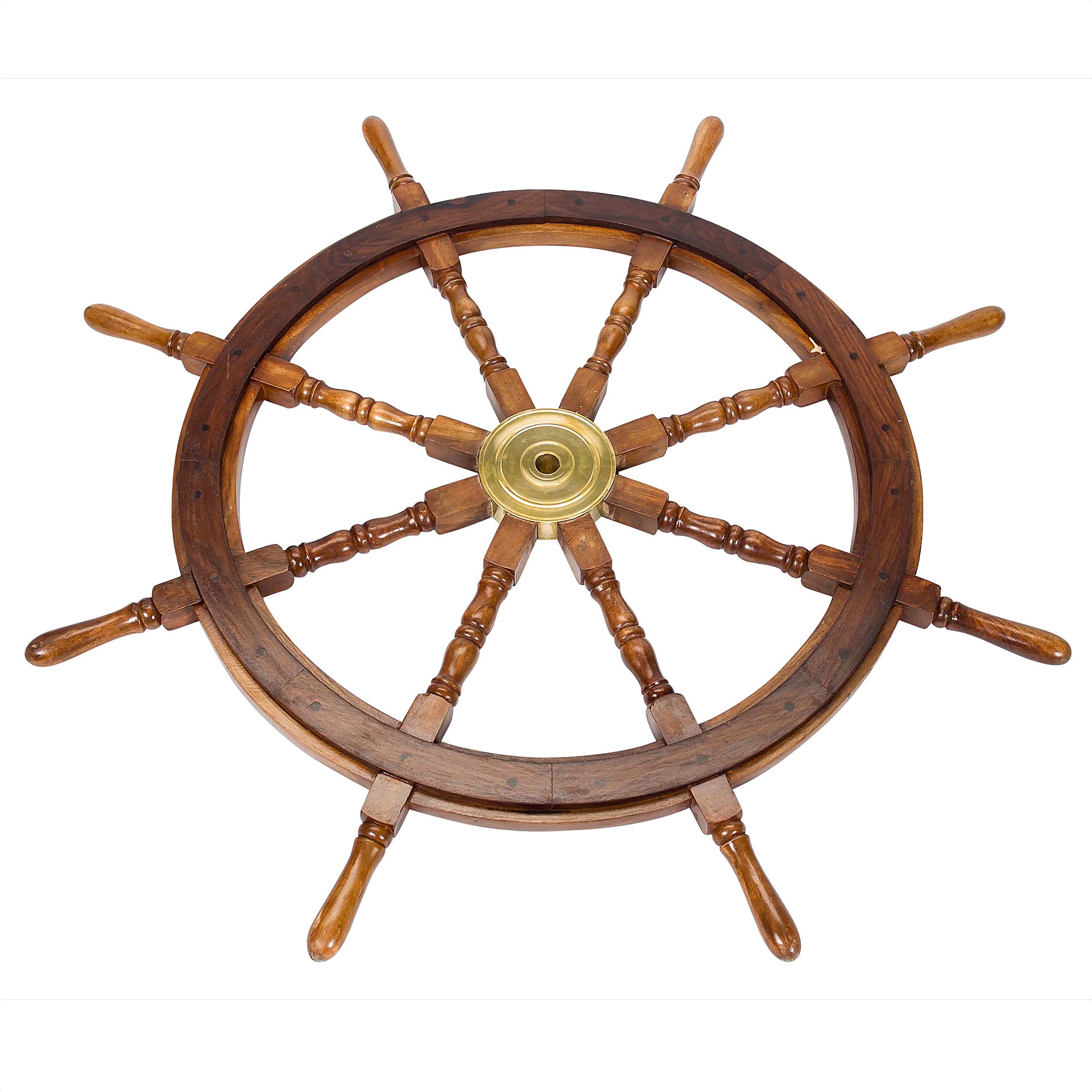 Steuerrad 105cm Holz Messing Schiff Schiffsrad Schiffssteuerrad Schiffe Boot