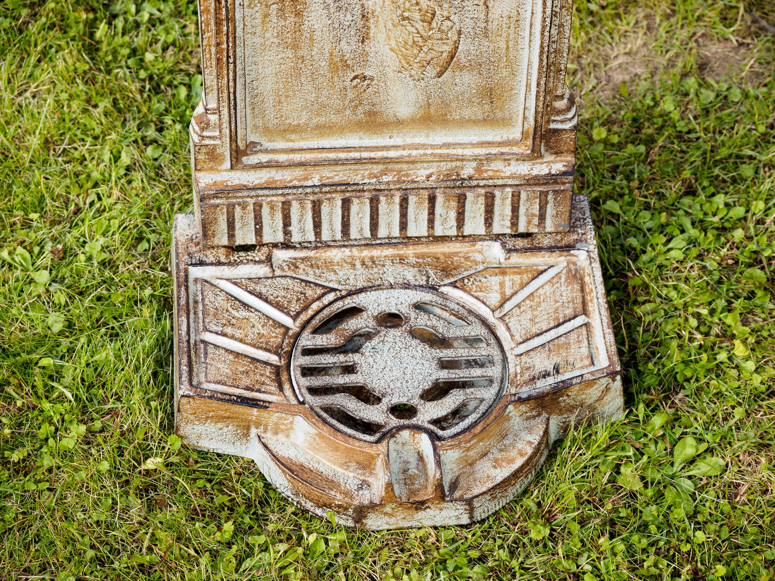 Standbrunnen 64cm Waschbecken 11kg Brunnen Eisen grün Wandbrunnen Antik-Stil