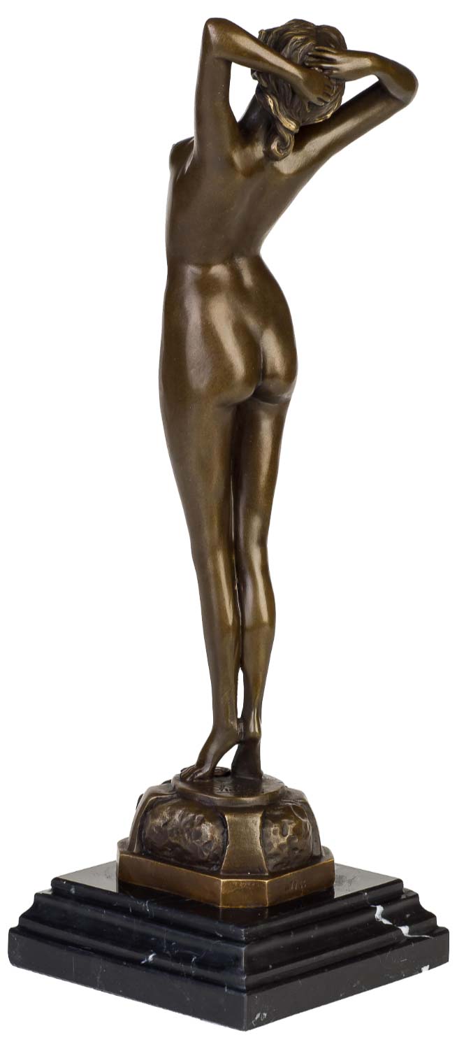 Bronzeskulptur Frau Erotik Kunst im Antik-Stil Bronze Figur Statue 42cm