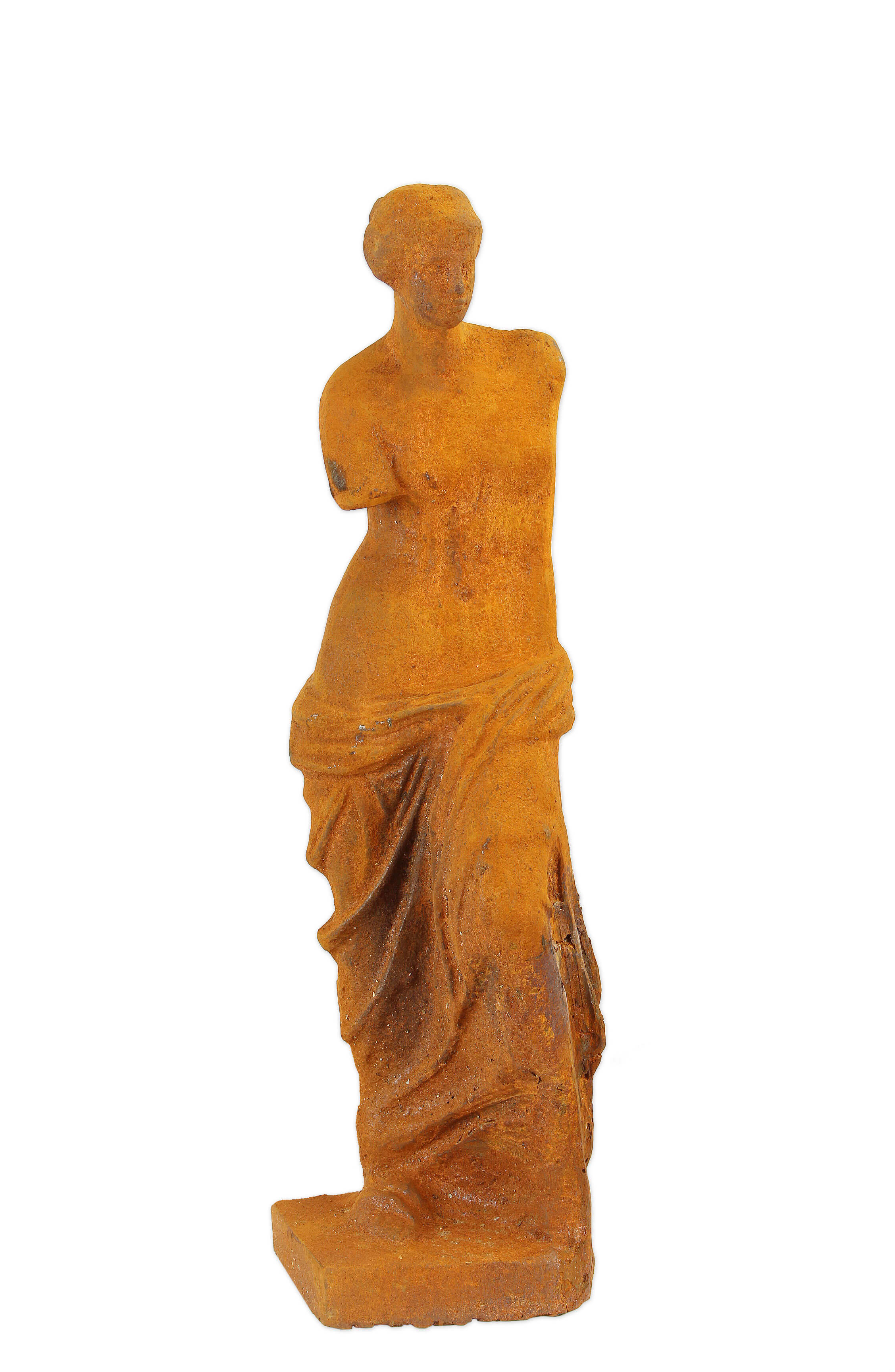 Une figurine en fonte rouillée représentant Vénus réplique design rétro décoration