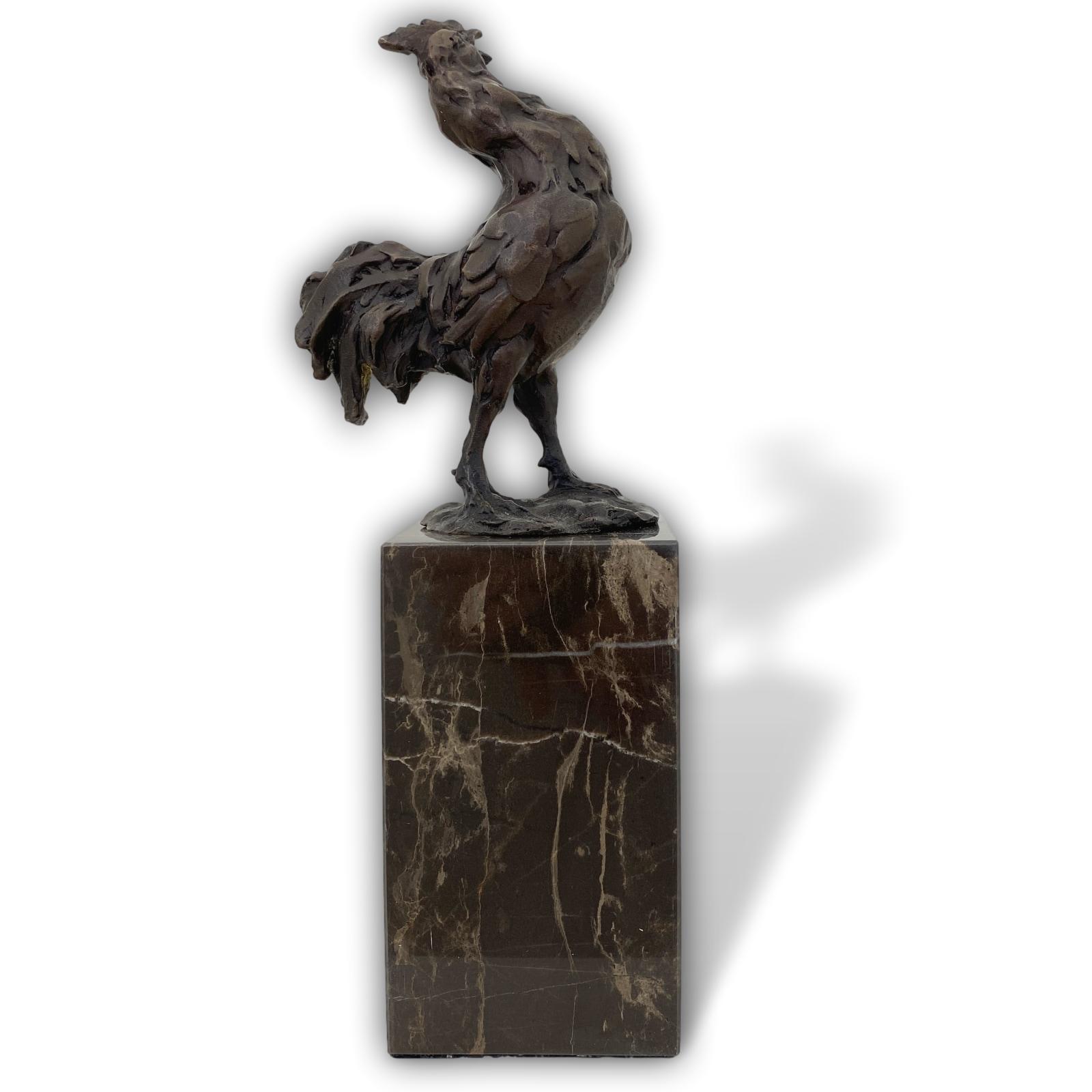 Bronzeskulptur Hahn nach Carvin Antik-Stil Skulptur Bronze Figur Replika Kopie