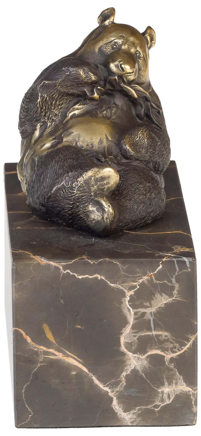 Bronzeskulptur Bronze Panda Figur Statue Bronzefigur Skulptur im Antik-Stil 14cm