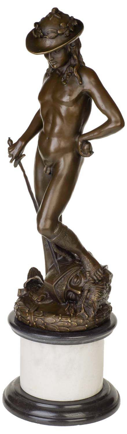 Bronzeskulptur David im Antik-Stil Bronze Figur Statue - 66cm