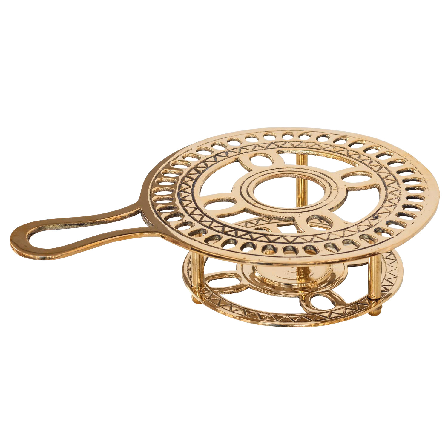 Stövchen Messing Teewärmer Kaffeewärmer Wärmer gold Antik-Stil - 24cm