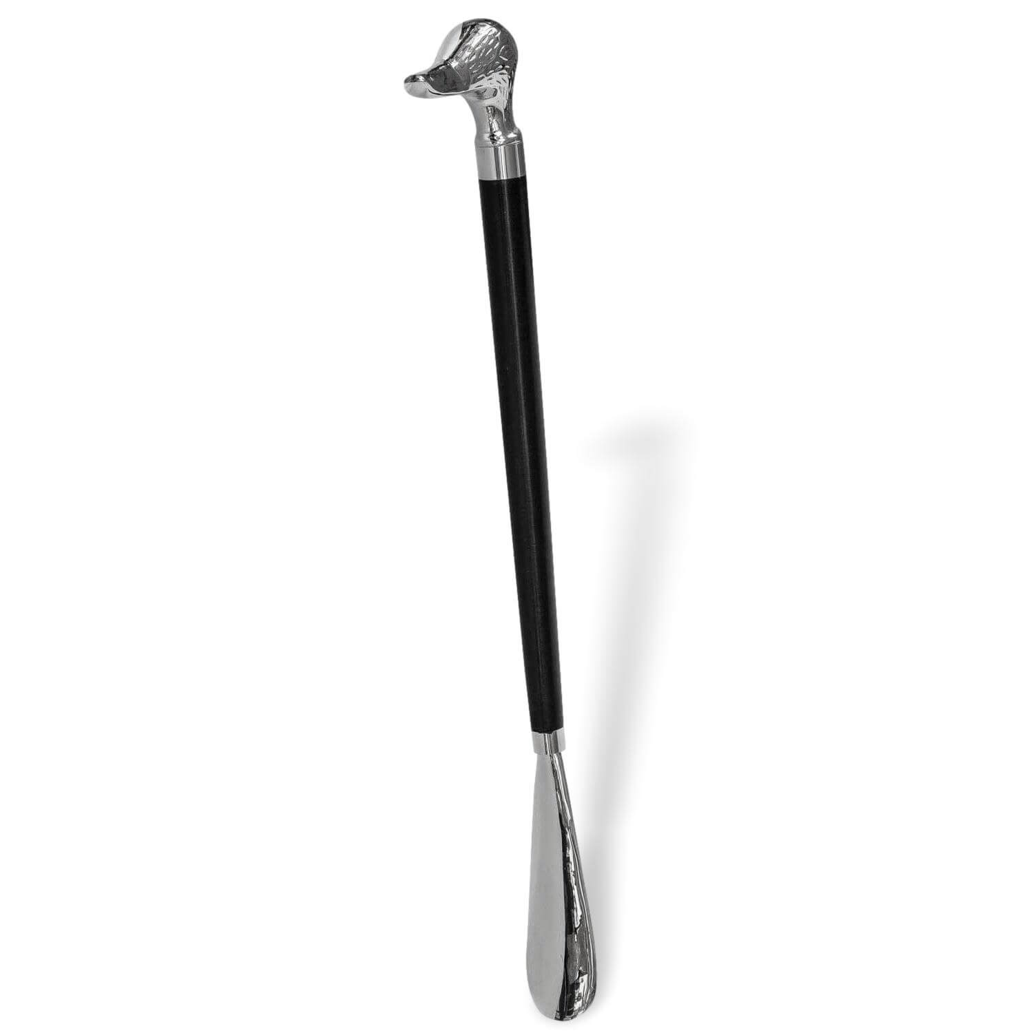 Chausse-pied métal argent oiseau style antique - 48cm