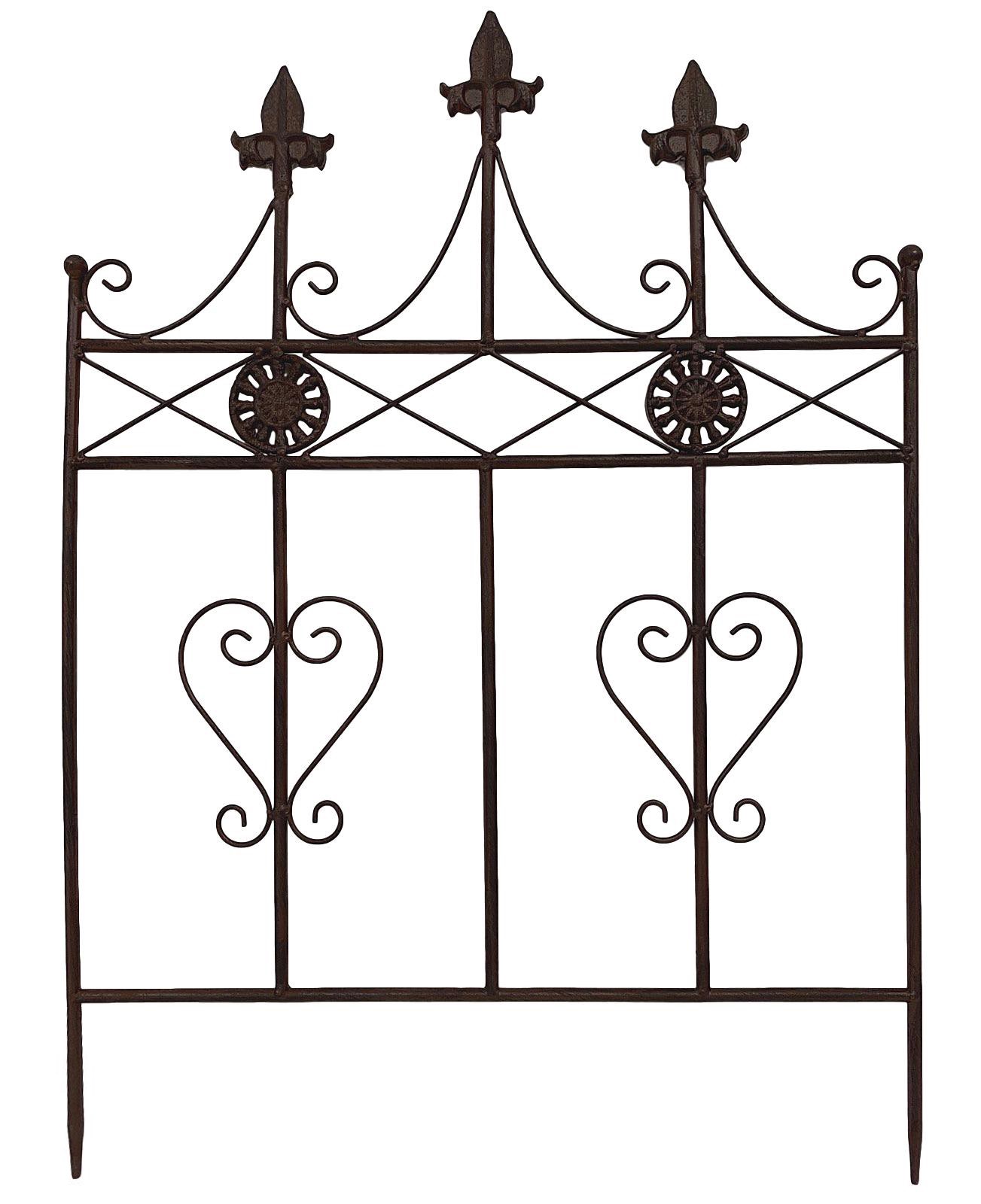 Beetstecker Zaun Beeteinfassung Antik-Stil Metall Gartenzaun - 71cm