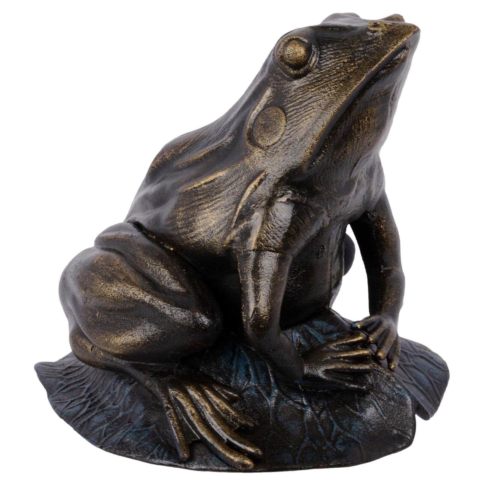 Sculpture grenouille crapaud figure fer décoration jardin style antique 26cm