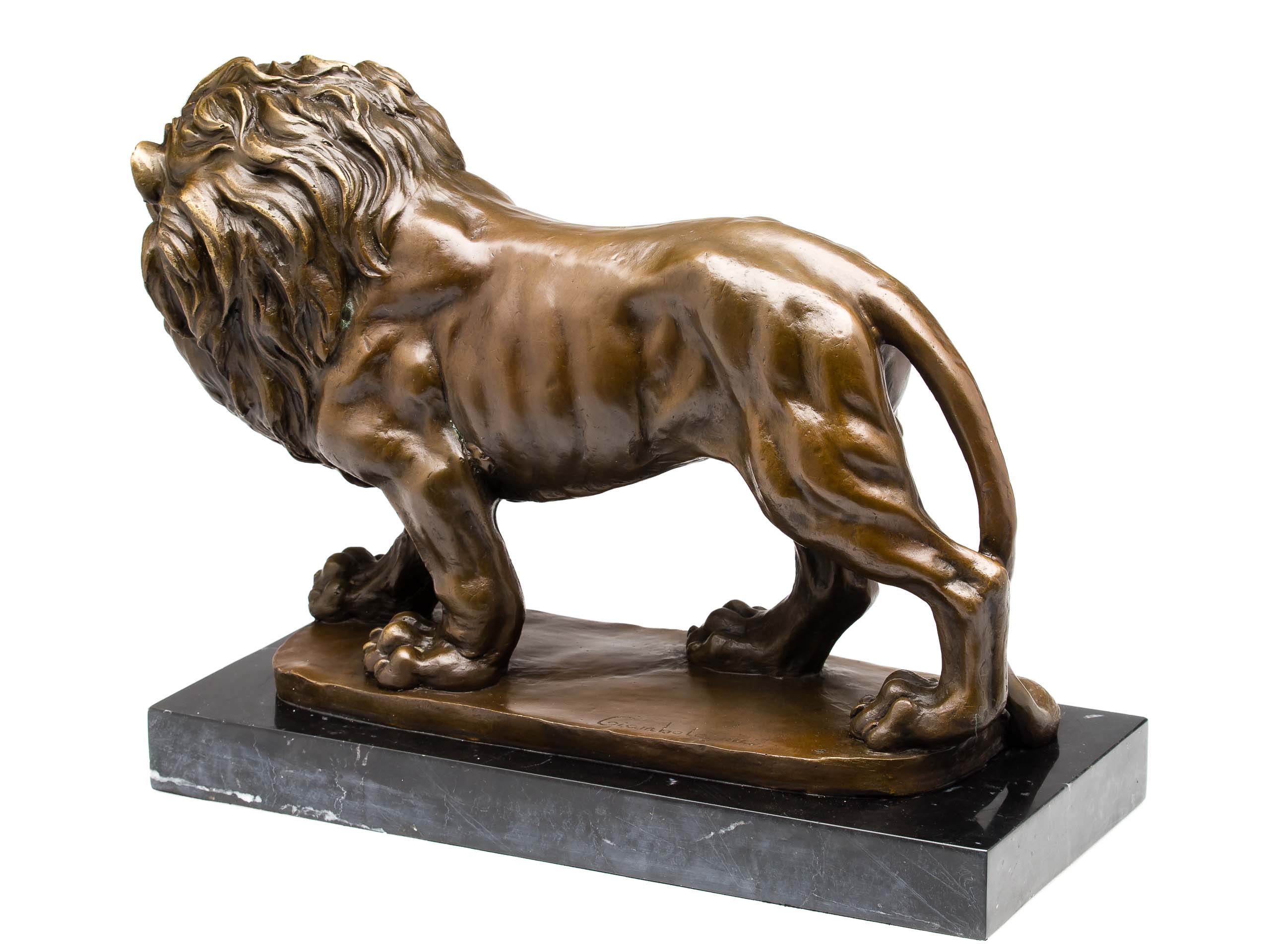 Bronze Skulptur Figur Löwe Bronzeskulptur 38cm Bronzefigur Sculpture Lion