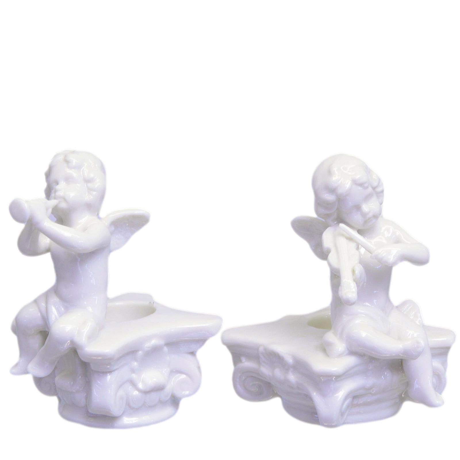 Paire de bougeoirs Noël bougeoir décoration porcelaine 9cm style ancien