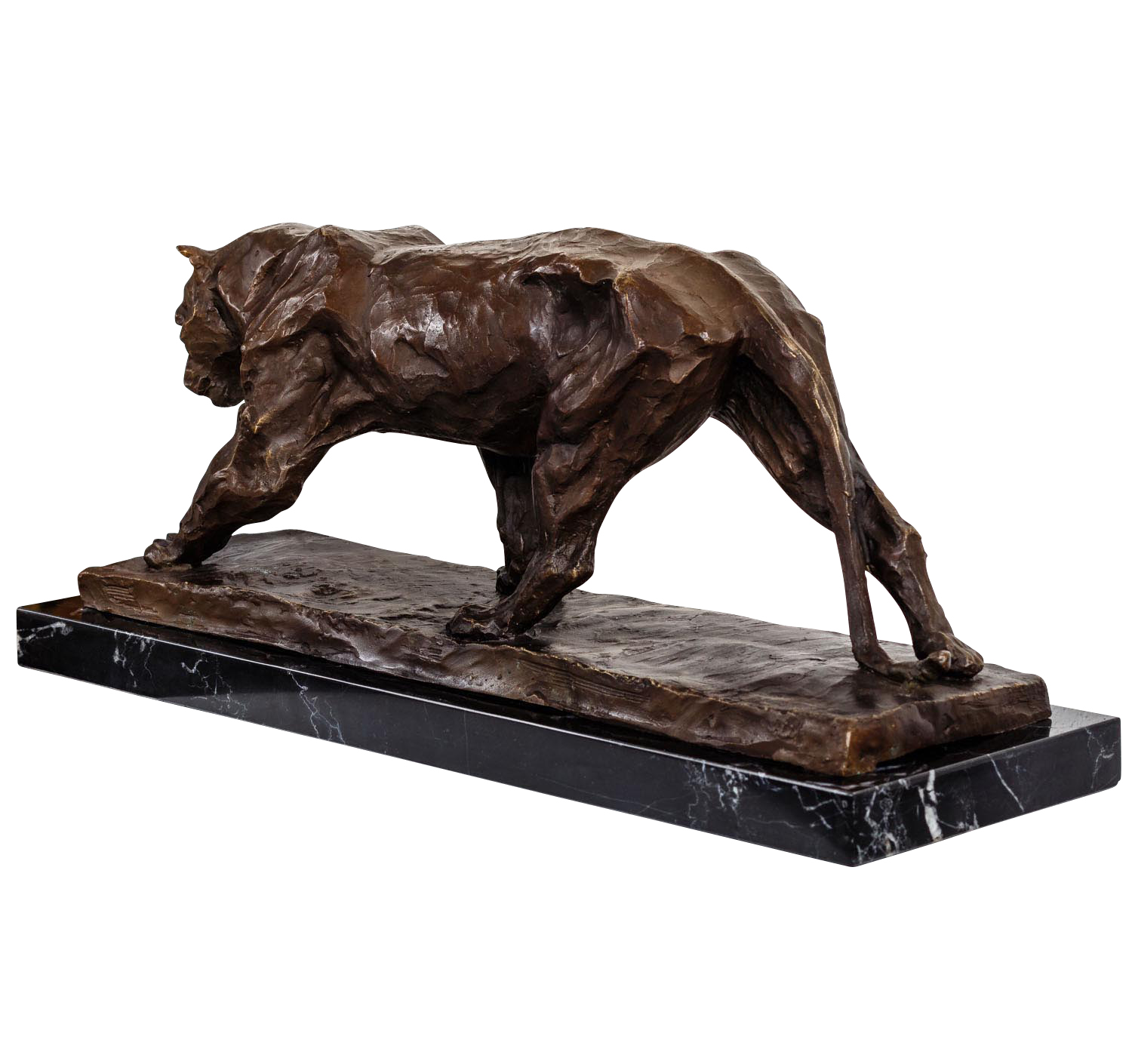 Bronzeskulptur Panther Raubkatze im Antik-Stil Bronze Figur Statue 52cm