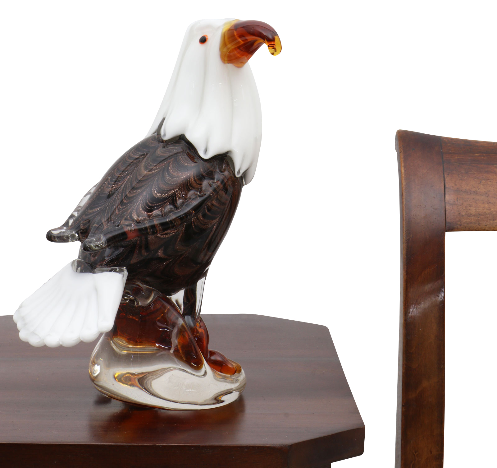Glasfigur Figur Adler Vogel Glas im Murano Antik Stil 27cm