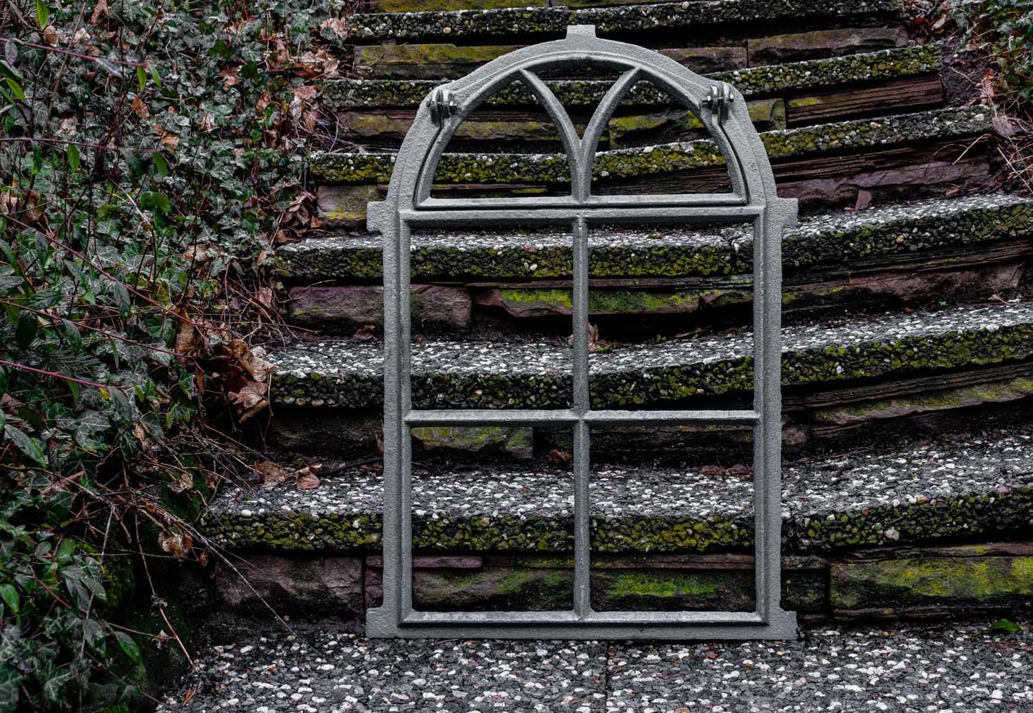 Fenster zum Öffnen grau Klappfenster Stallfenster Eisenfenster Eisen Antik-Stil