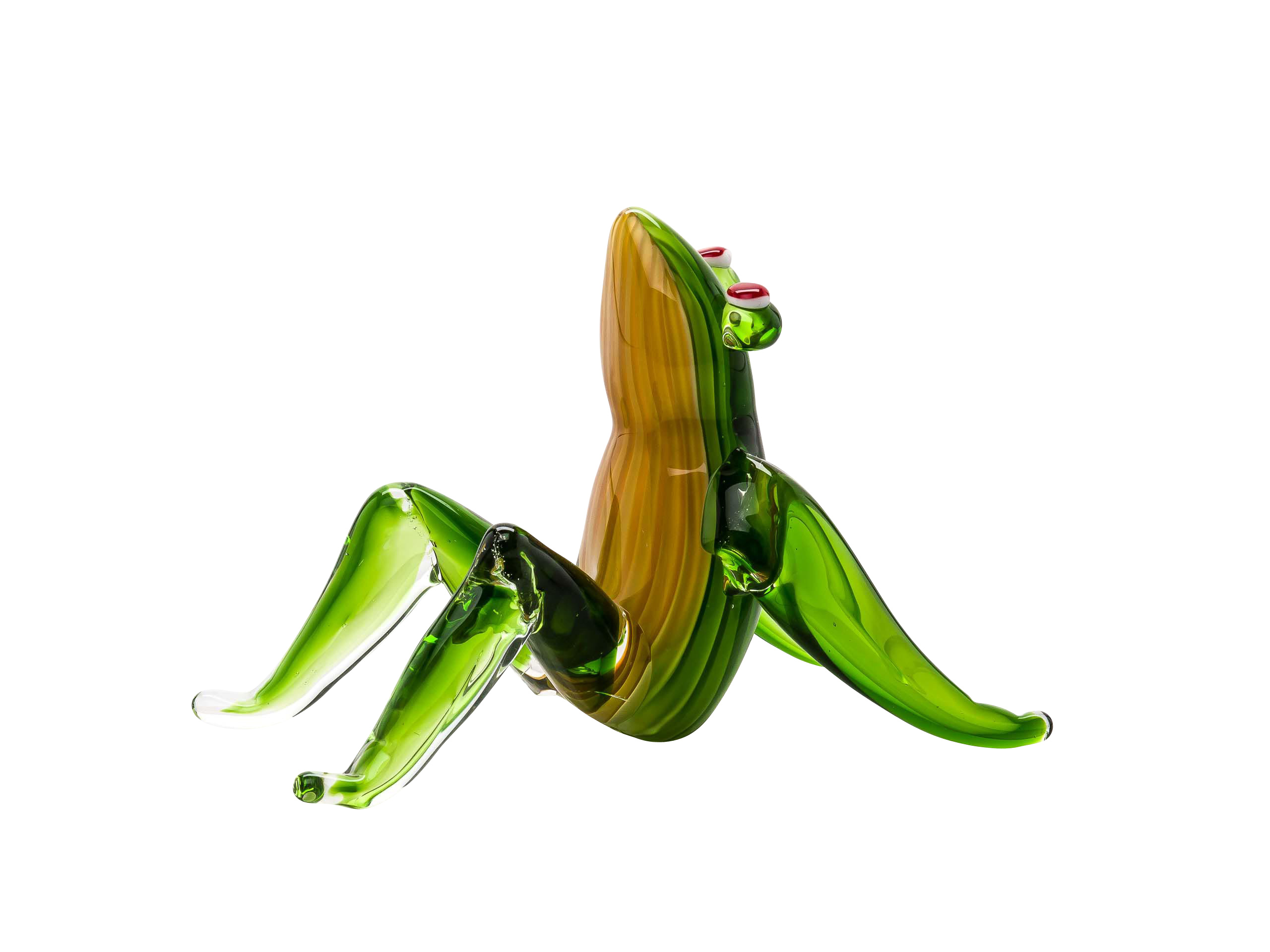 Glasfigur Frosch Glas Figur glass frog Glaskunst Glasobjekt Dekoration 13cm