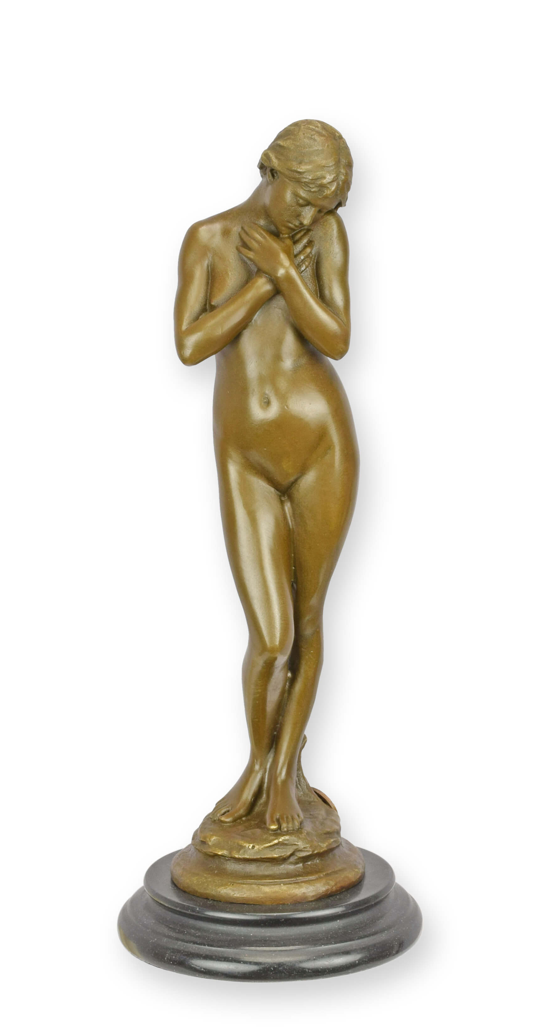 Bronze statue, Male nude, Standing figure, Art sculpture, Pedestal base