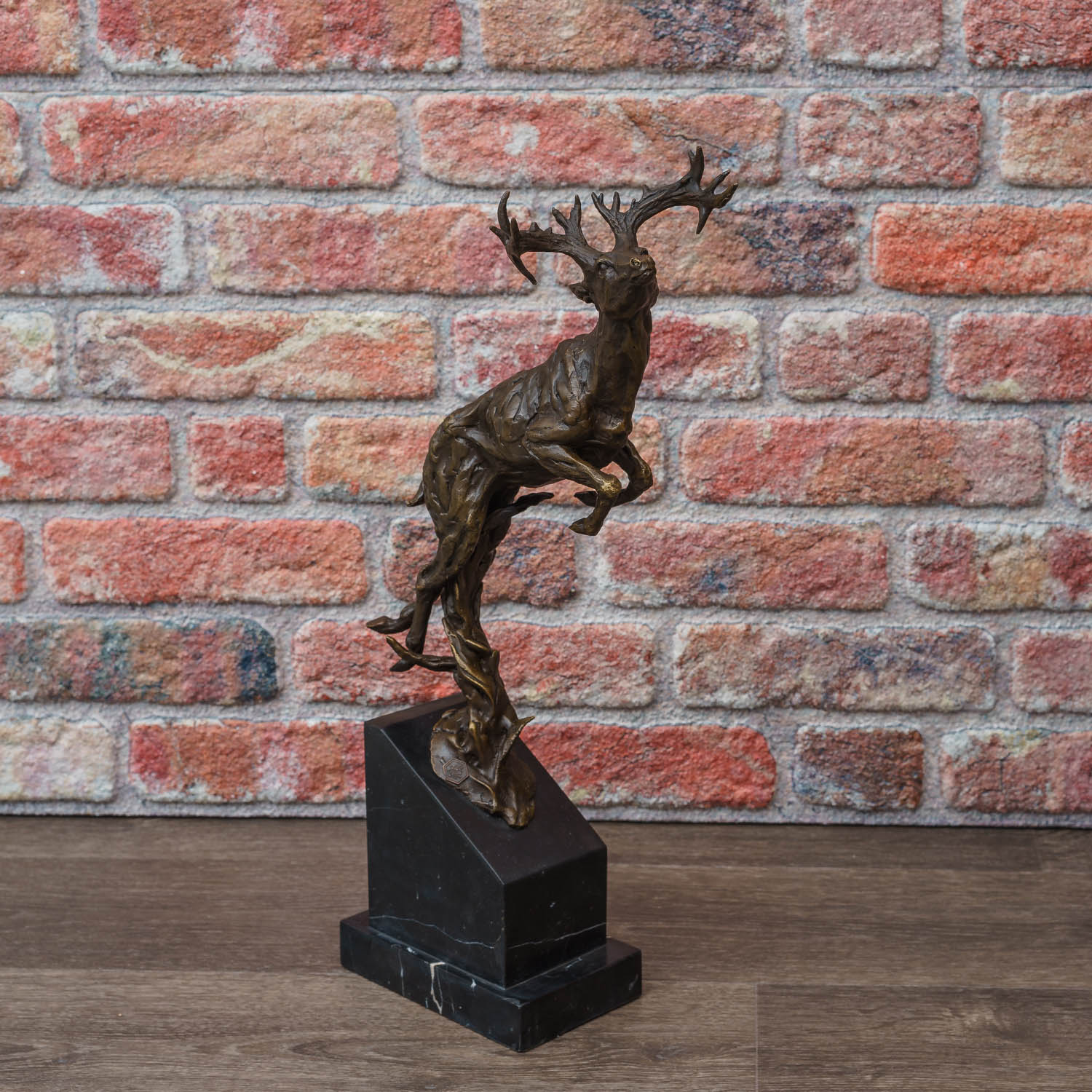 Bronzeskulptur Bronze Hirsch Reh Figur Bronzefigur Statue Skulptur Antik-Stil