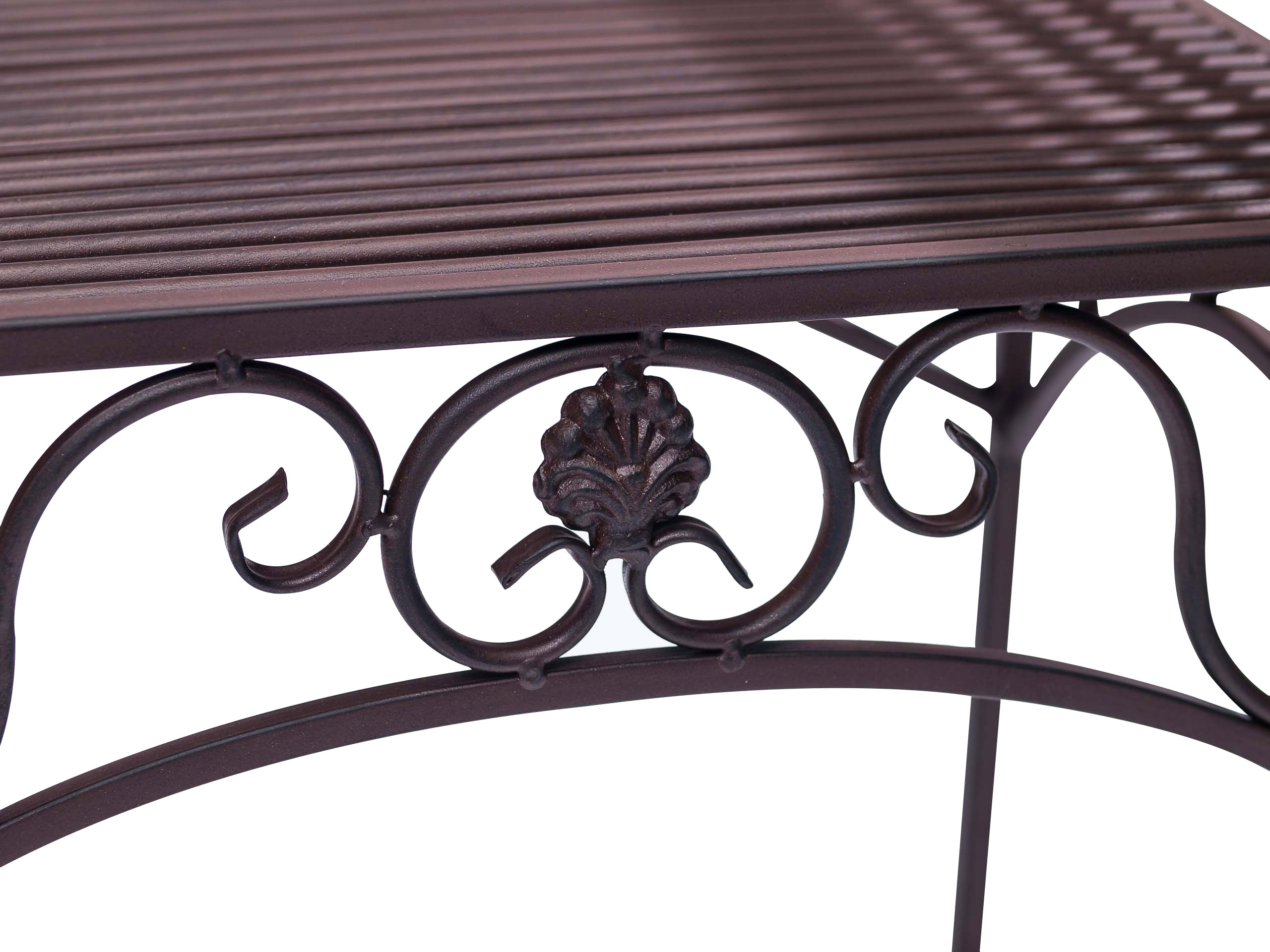 Gartenbank Eisen Metall antik Stil Garten Bank Gartenmöbel braun 70cm