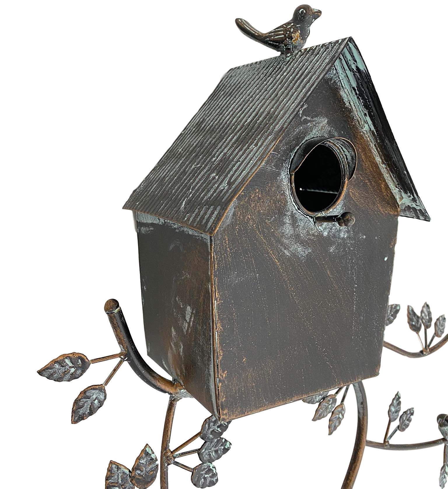 Vogelhaus Nistkasten Futterhaus Vogel Eisen Garten Antik-Stil 51cm schwarz