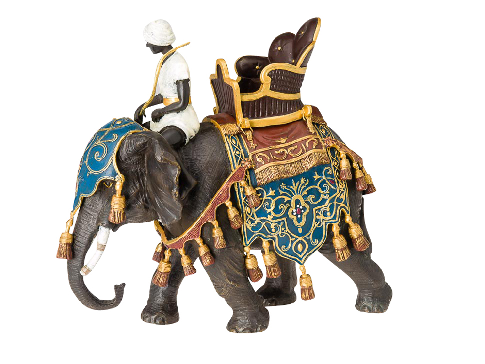 Bronze Elefant mit Reiter Indien Skulptur Bronzeskulptur elephant sculpture