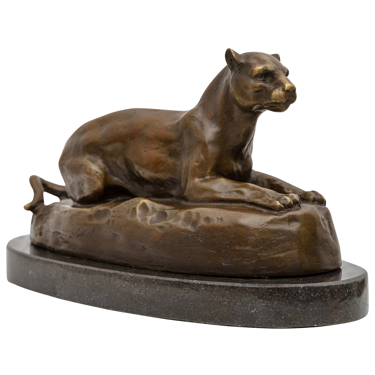 Bronzeskulptur Raubkatze nach Barye Antik-Stil Bronze Figur Statue Replik Kopie