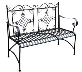 Gartenbank, Metallbank, Gittermuster, Sitzbank, Stil Metall