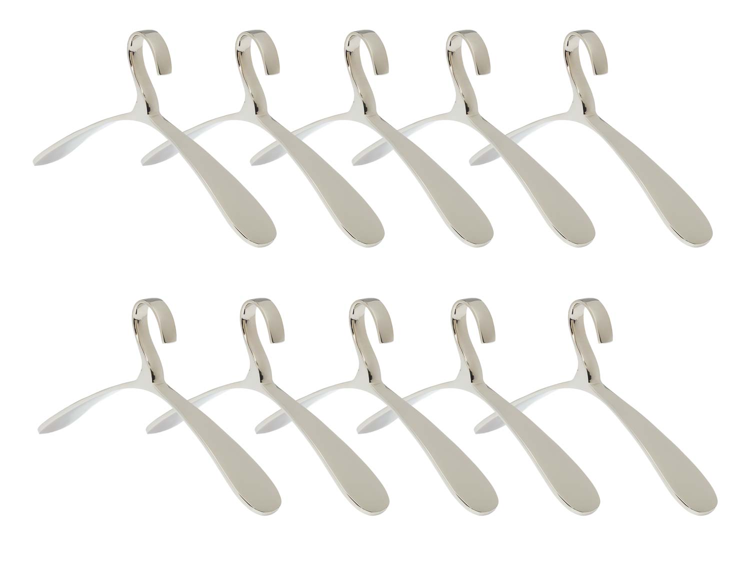 10x cintre pour vêtements artdeco style aluminium nickelé 44cm