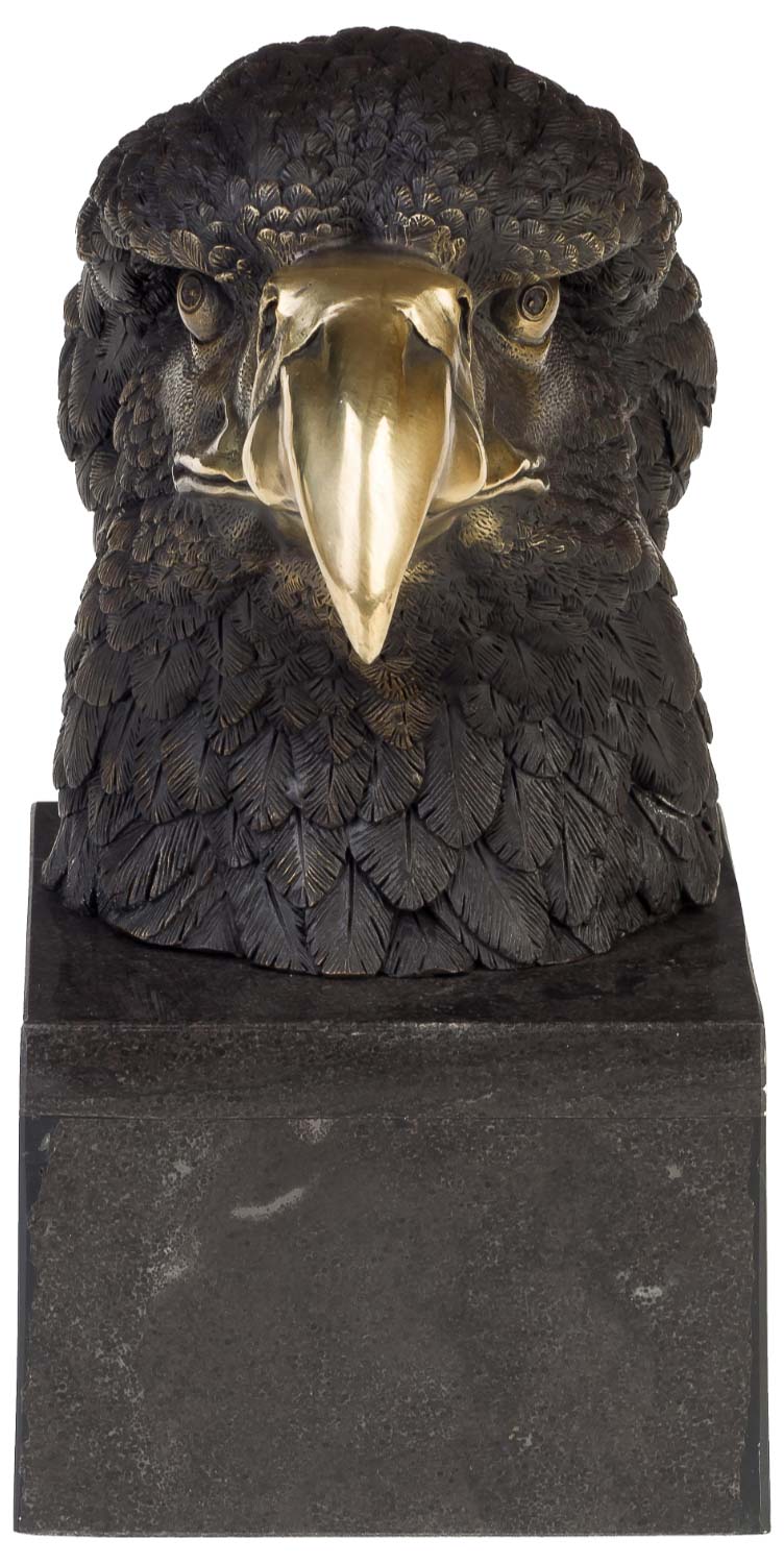 Bronzeskulptur Adler Büste Bronze Figur Statue im Antik-Stil 28cm