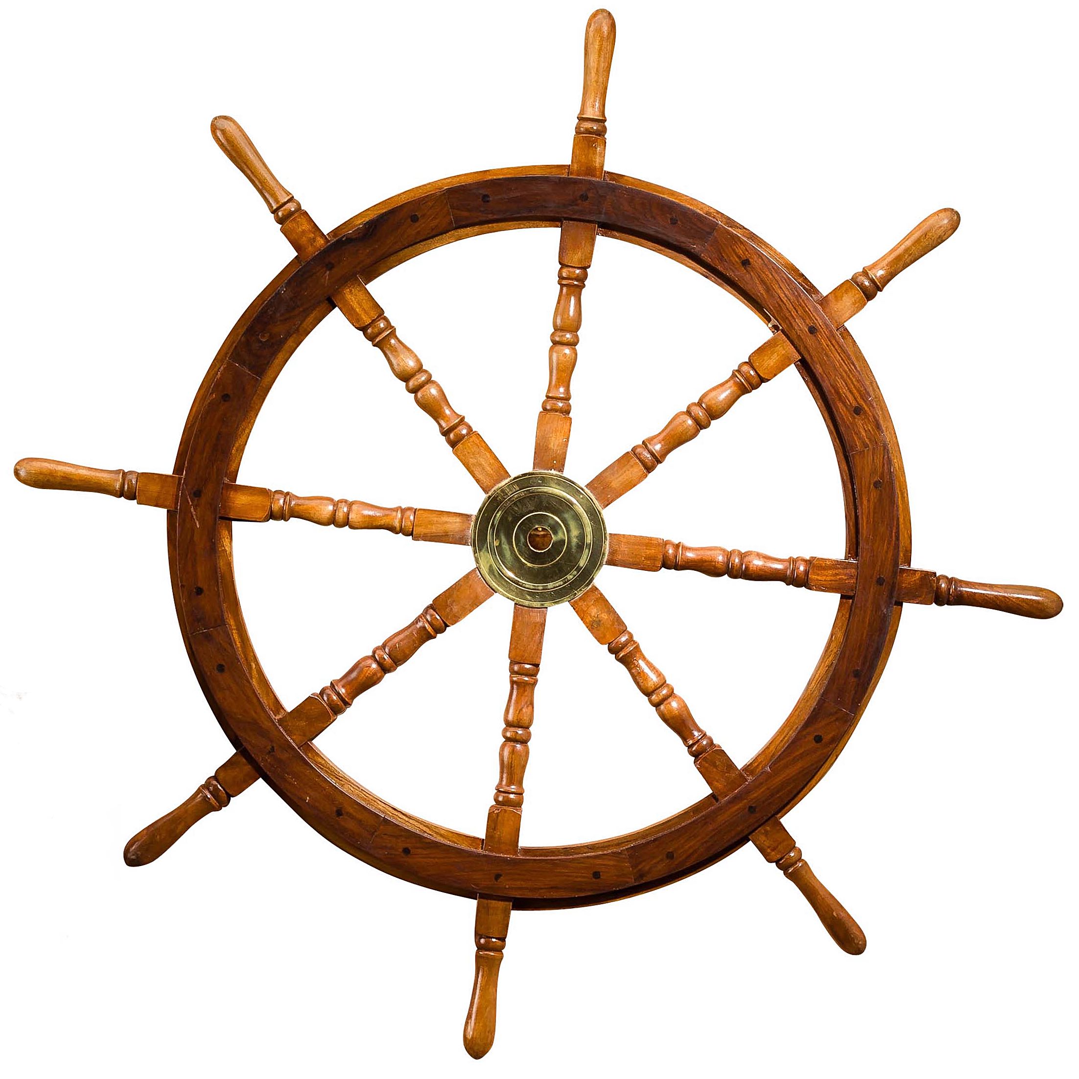 Steuerrad 105cm Holz Messing Schiff Schiffsrad Schiffssteuerrad Schiffe Boot