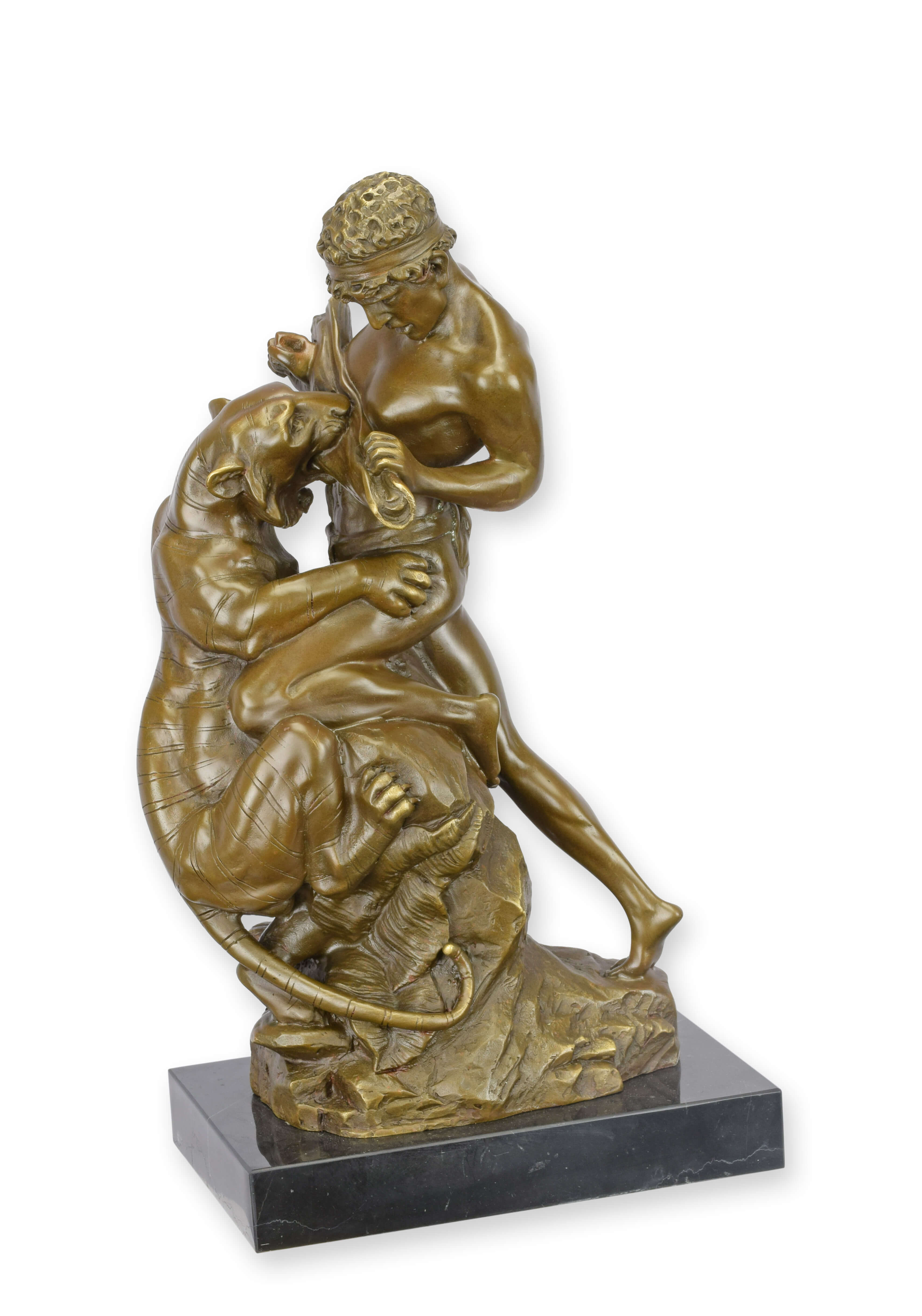 Sculpture en bronze scène de combat d'après Drouot réplique design rétro décoration