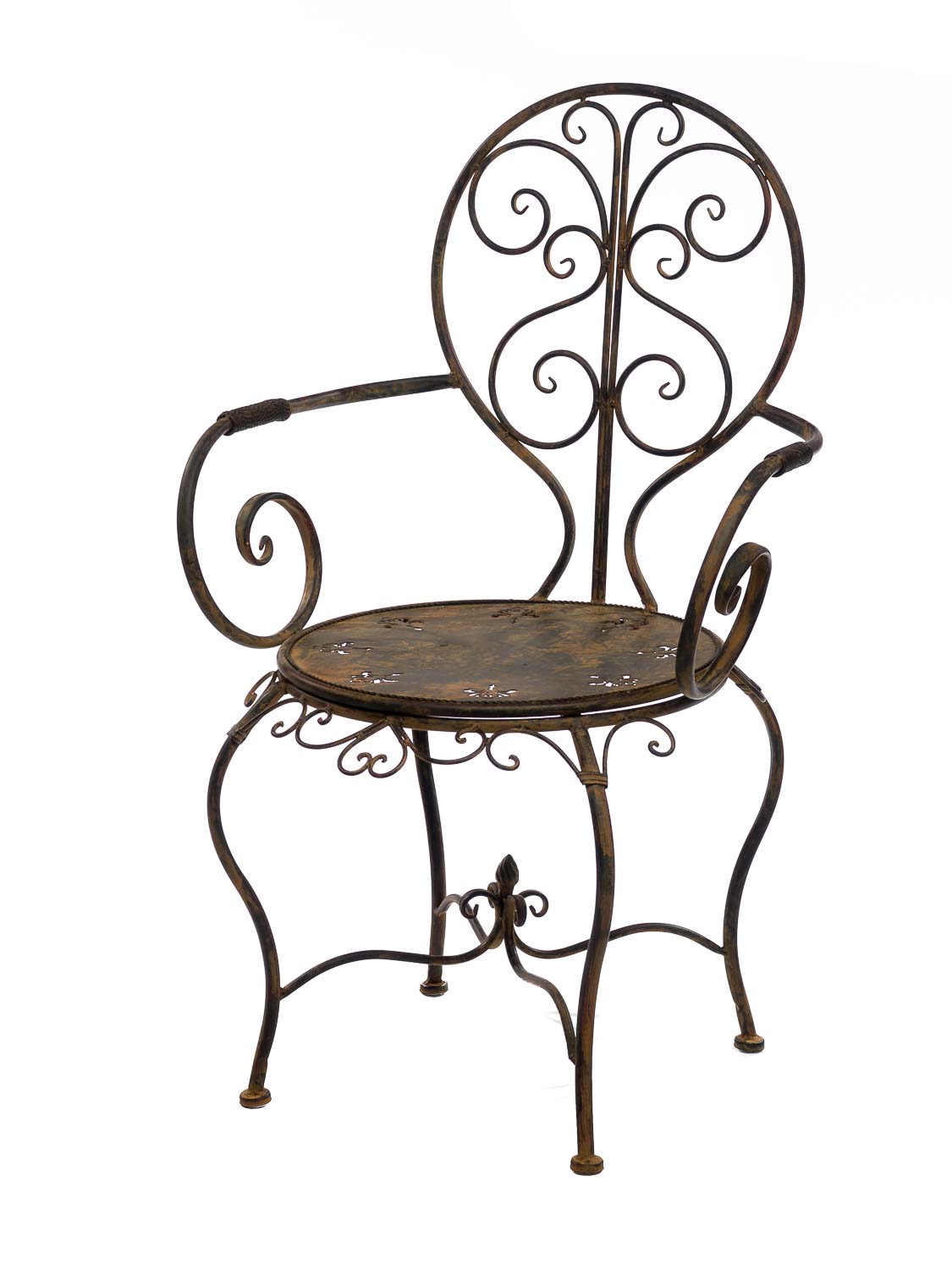 Gartenset Eisen Metall Garnitur Garten Möbel braun Antik-Stil