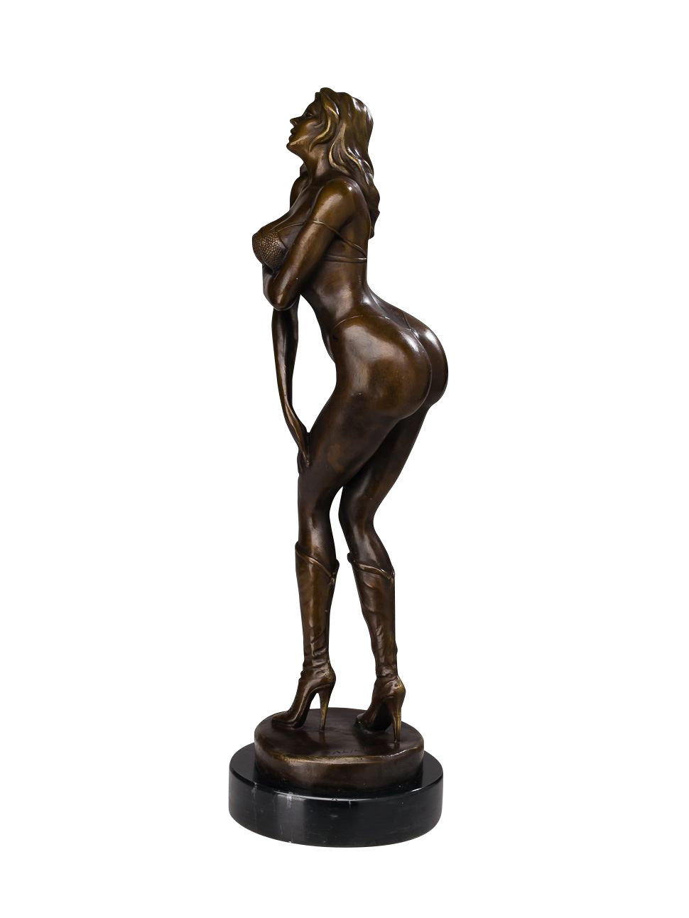 Bronze erotische Dame 56cm Akt Kunst Erotik Frau Bronzefigur Bronzeskulptur