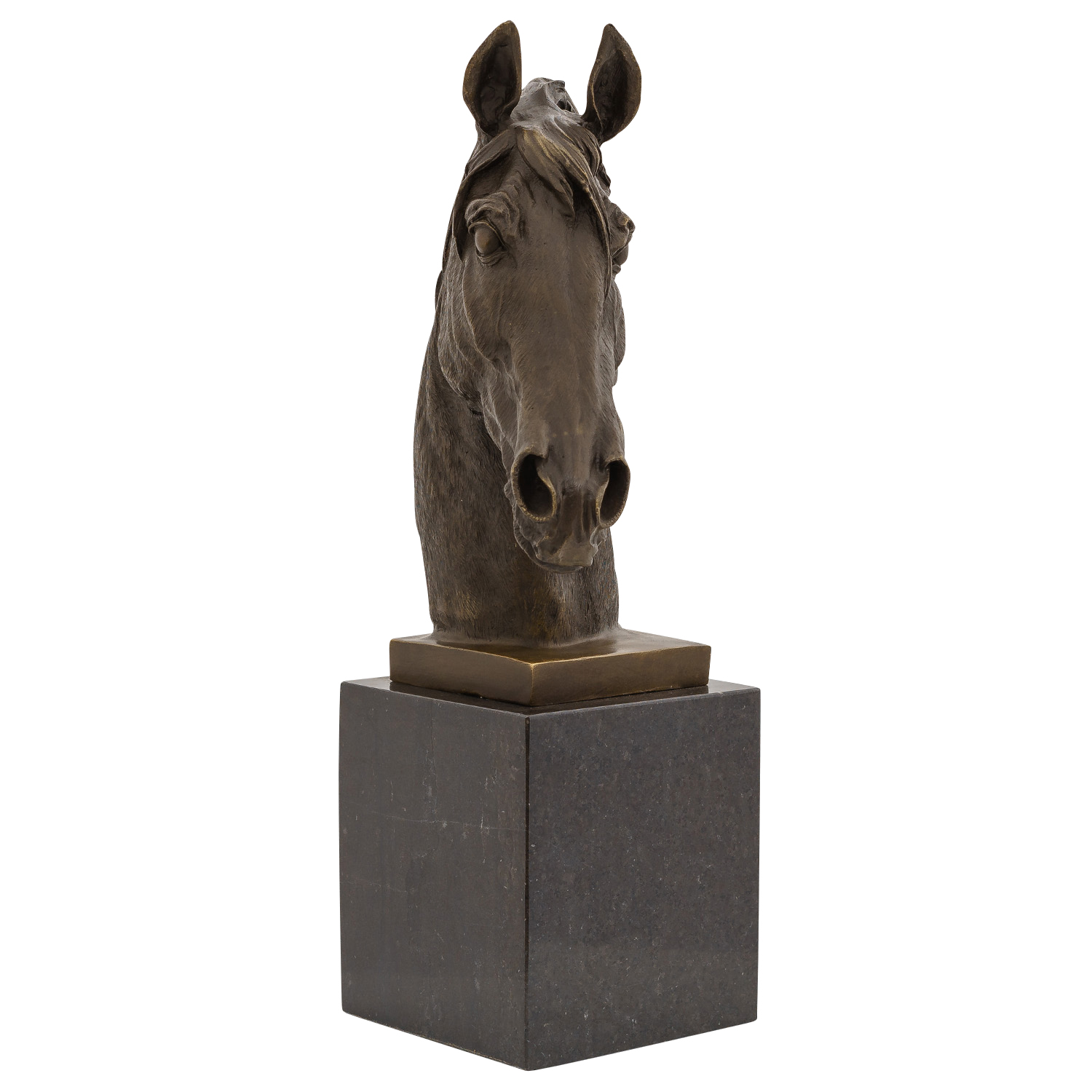 Bronzeskulptur Pferd 44cm Büste Pferdekopf Statue Bronzefigur Bronze Antik-Stil