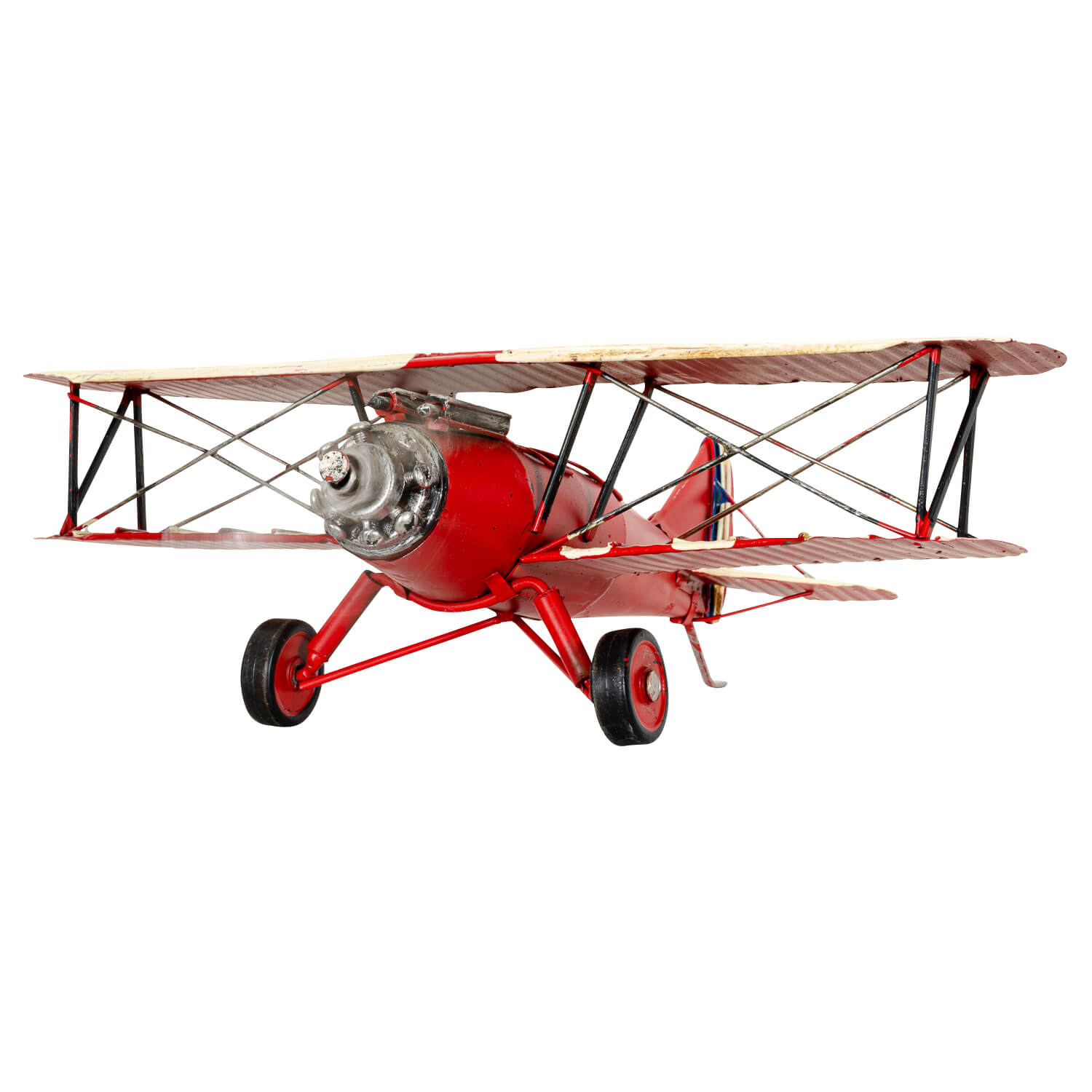 Modellflugzeug japanisches Flugzeug Doppeldecker Modell Metall Antik-Stil - 33cm