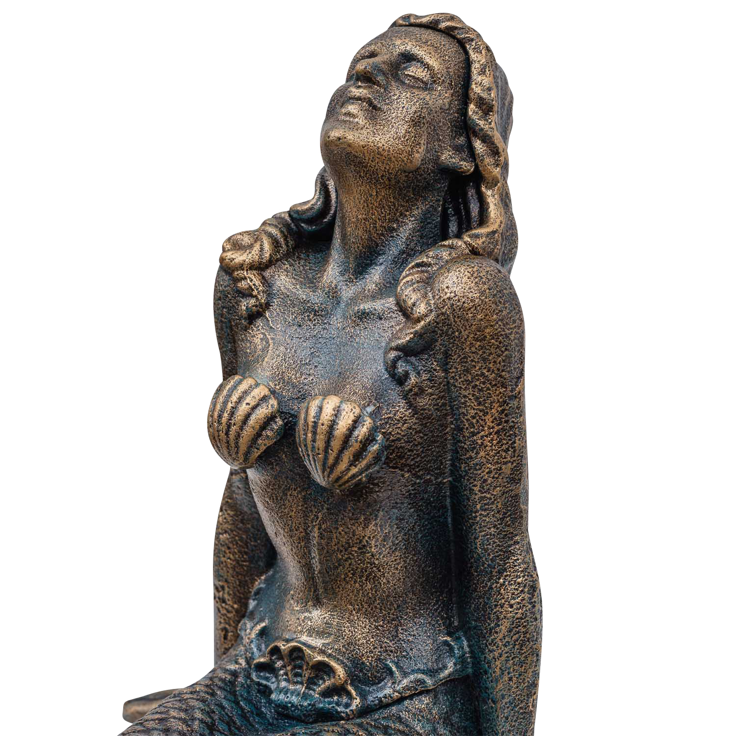 Eisenfigur Nixe Meerjungfrau Skulptur Dekoration Eisen Figur Antik-Stil