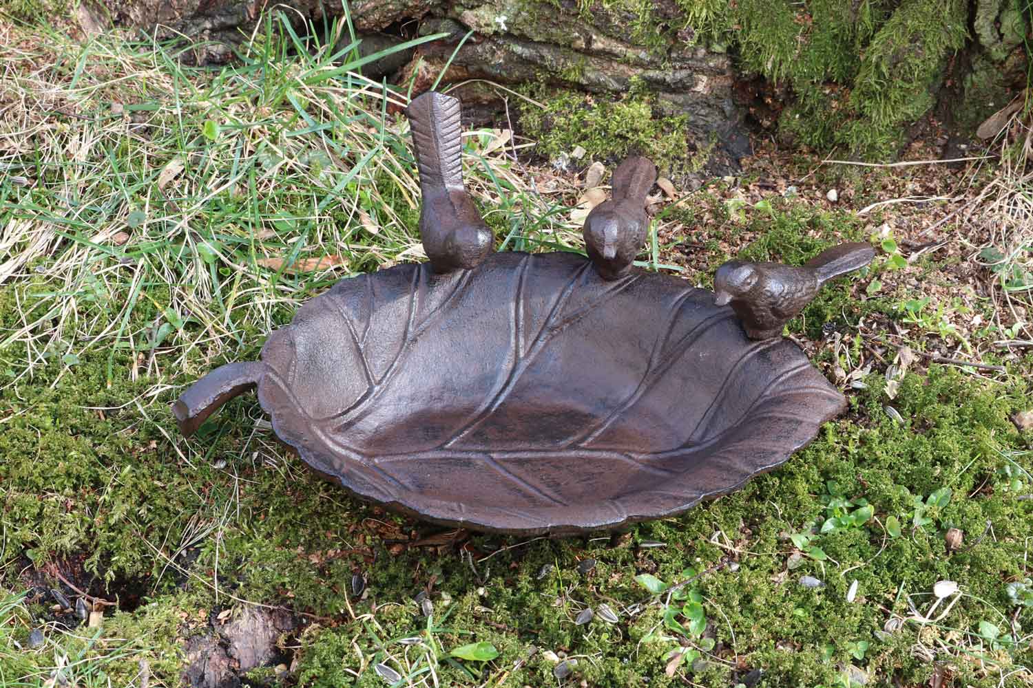 Vogeltränke Vogelbad Garten Vogelbecken Vogel Tränke Eisen braun