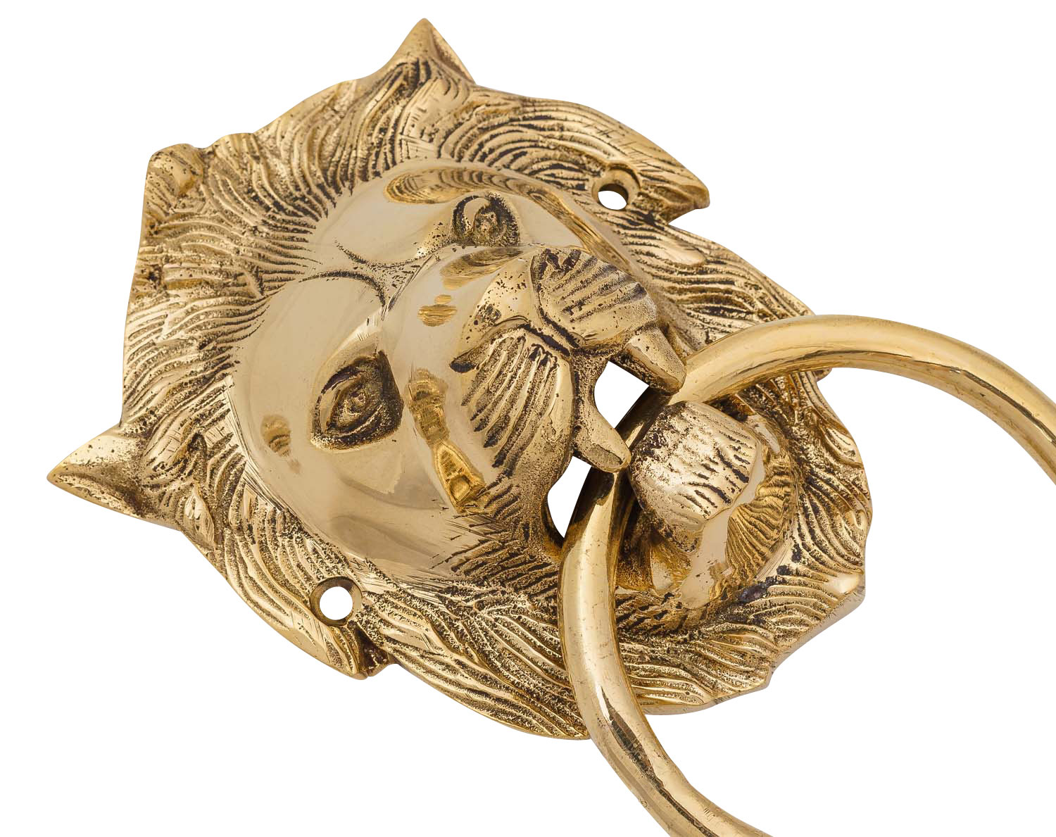 Historischer Türklopfer Löwe Türbeschlag Tür Messing im Antik-Stil 22cm