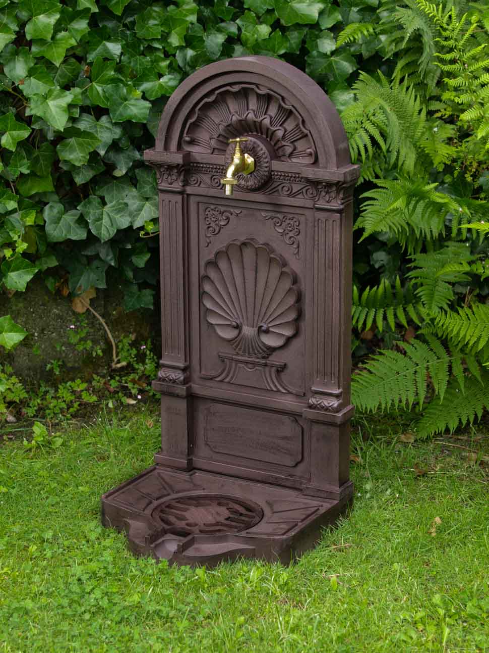 Standbrunnen 83cm Waschbecken Alu Brunnen Waschplatz Wandbrunnen antik Stil