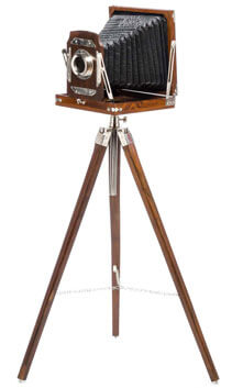 Großformatkamera, Konstruktionstyp, Kamera, Holz‑Gehäuse, Planspiegelkamera