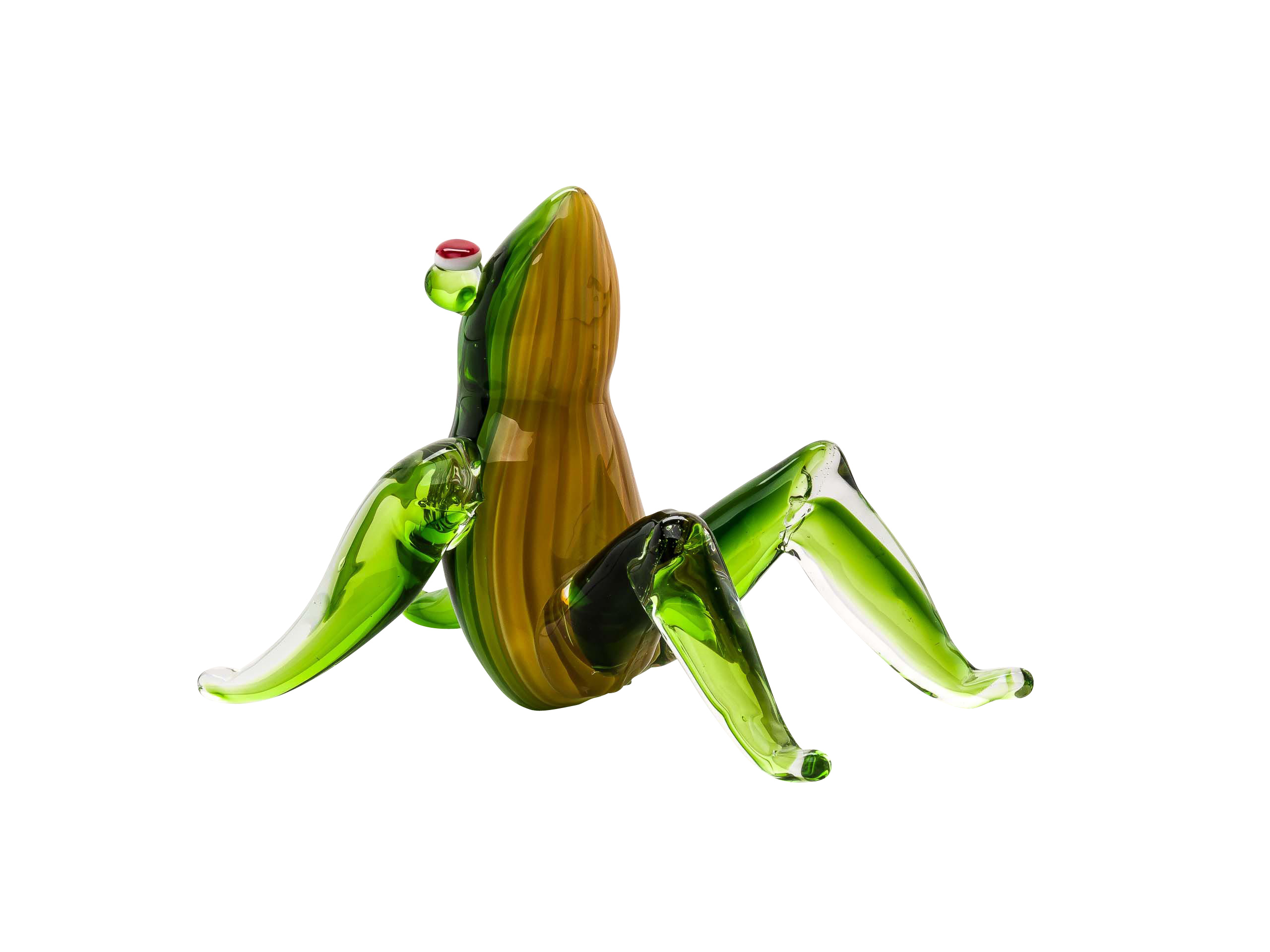 Glasfigur Frosch Glas Figur glass frog Glaskunst Glasobjekt Dekoration 13cm
