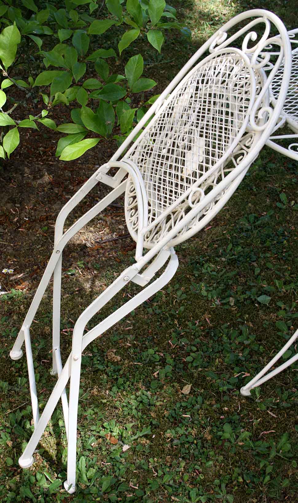 2x Gartenstuhl je 9kg Eisen Garten Stuhl Klappstuhl antik Stil creme weiss