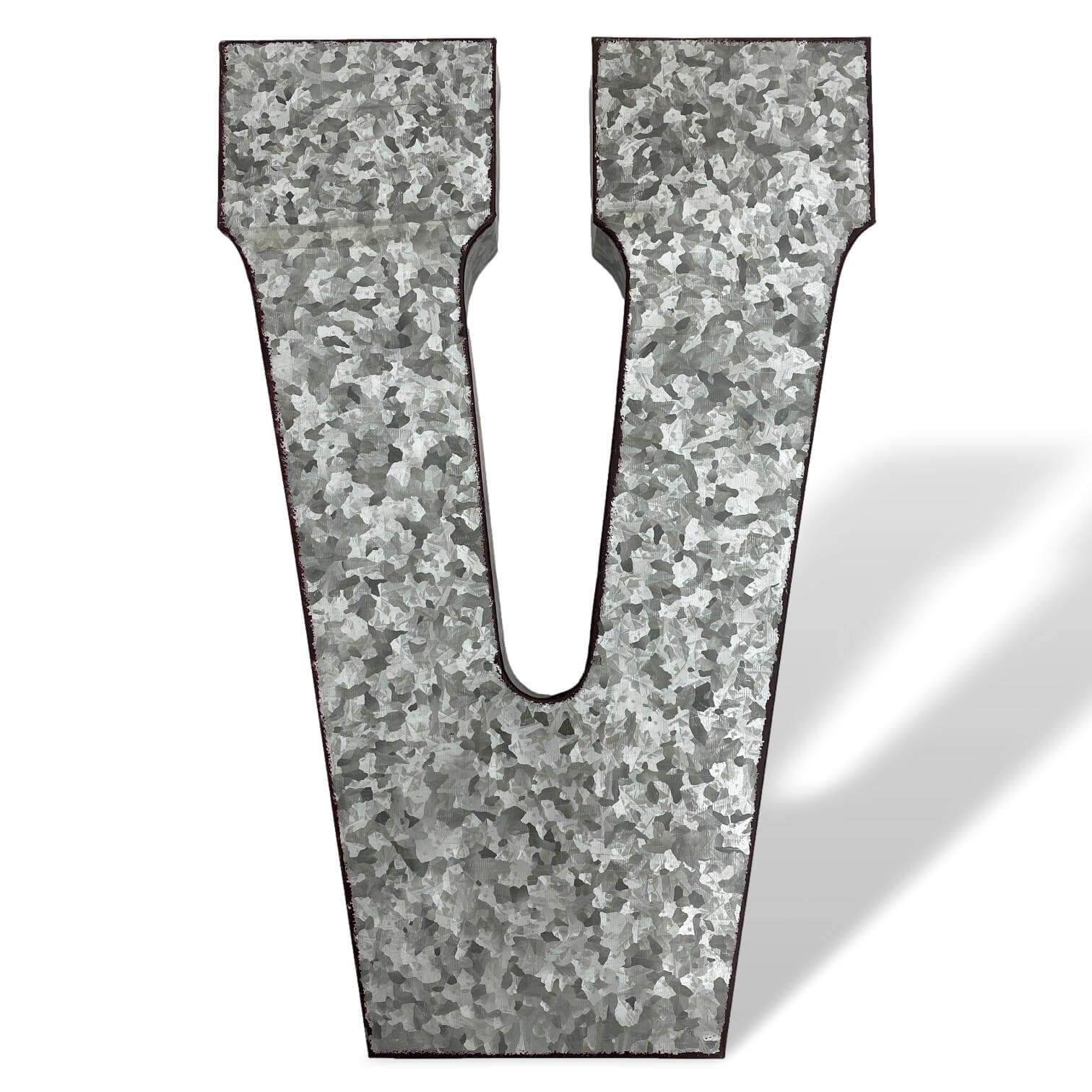 XXL Buchstabe V Zink Metall 52cm Dekoration Garten 3D