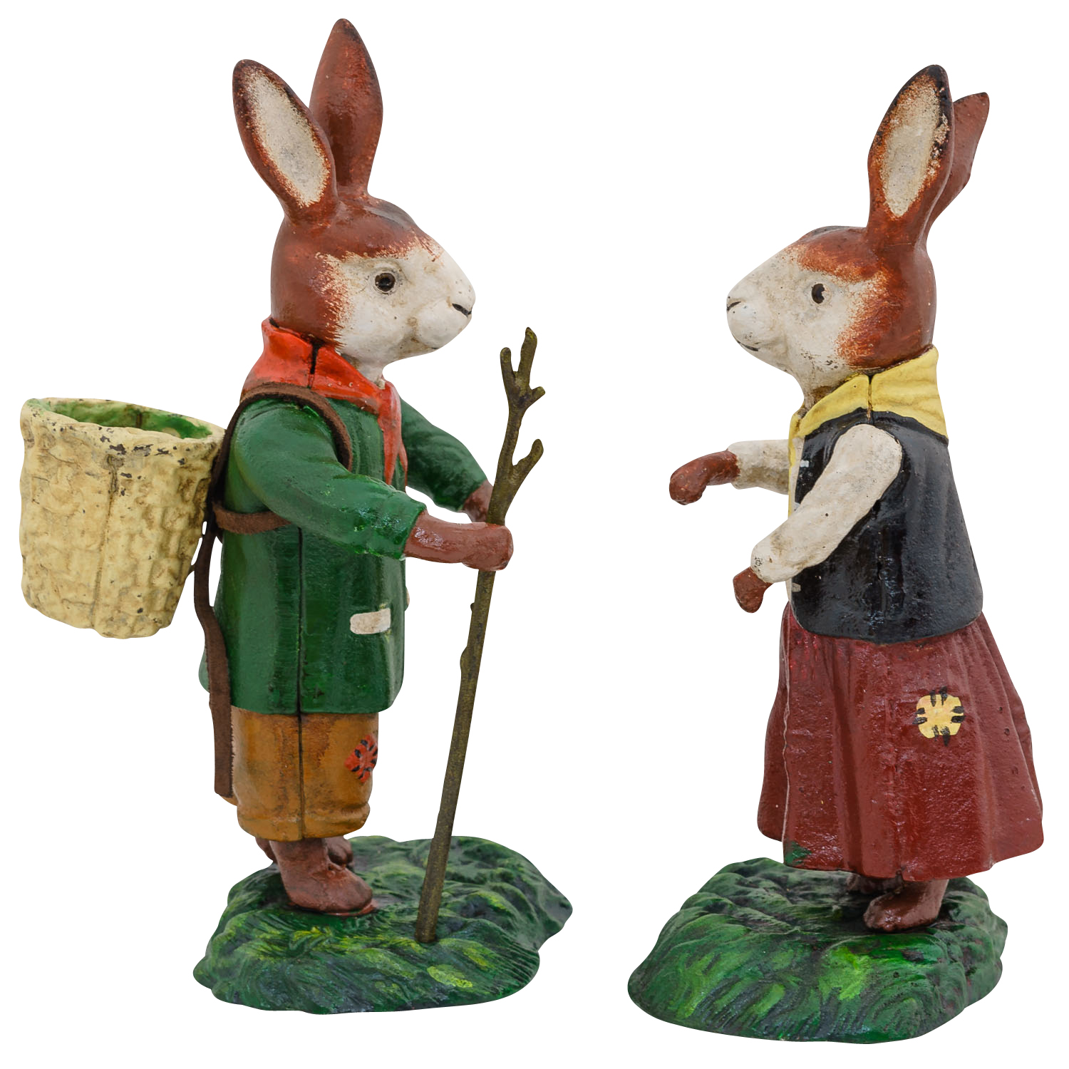 Hasenpaar Hasen Osterhase Hase Eisen 23cm Antik-Stil