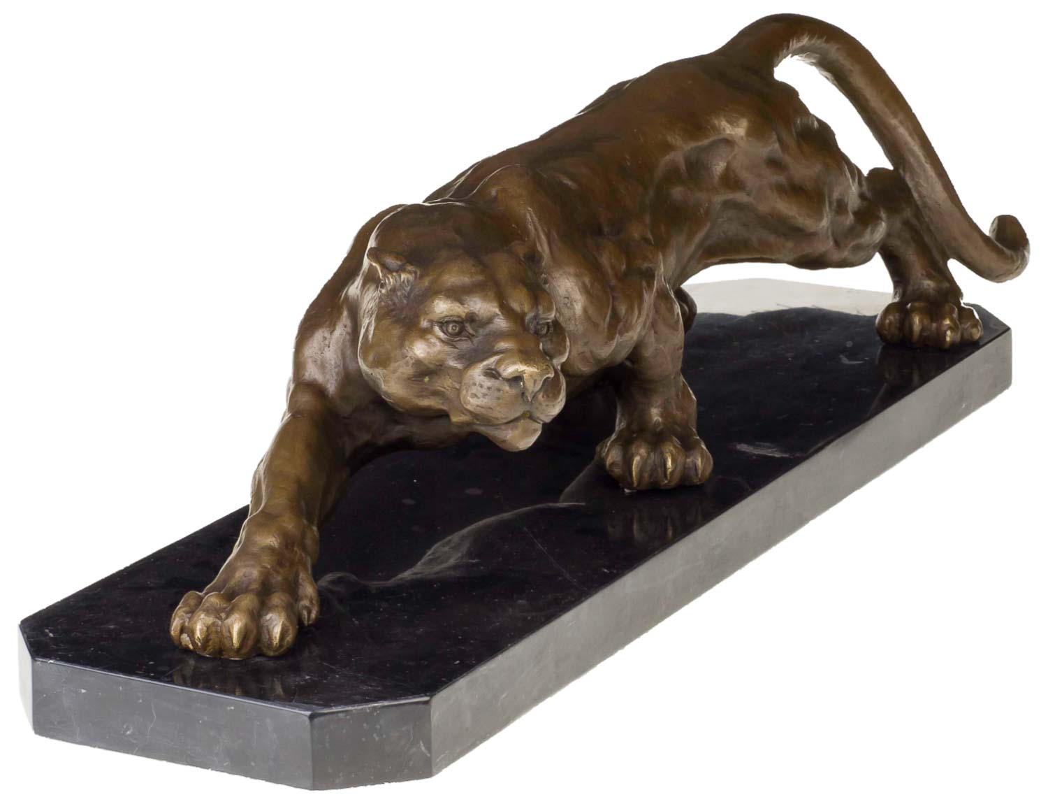 Bronzeskulptur Panther im Antik-Stil Bronze Figur Statue 65cm - 13kg